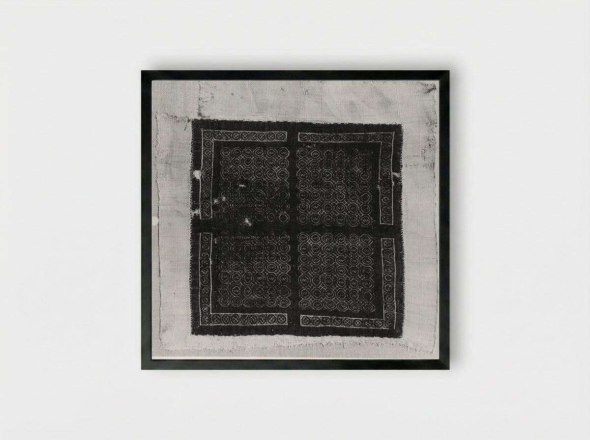 Untitled (Textile Fragment, Coptic Period) - Fine Art Print - Framed Print Black