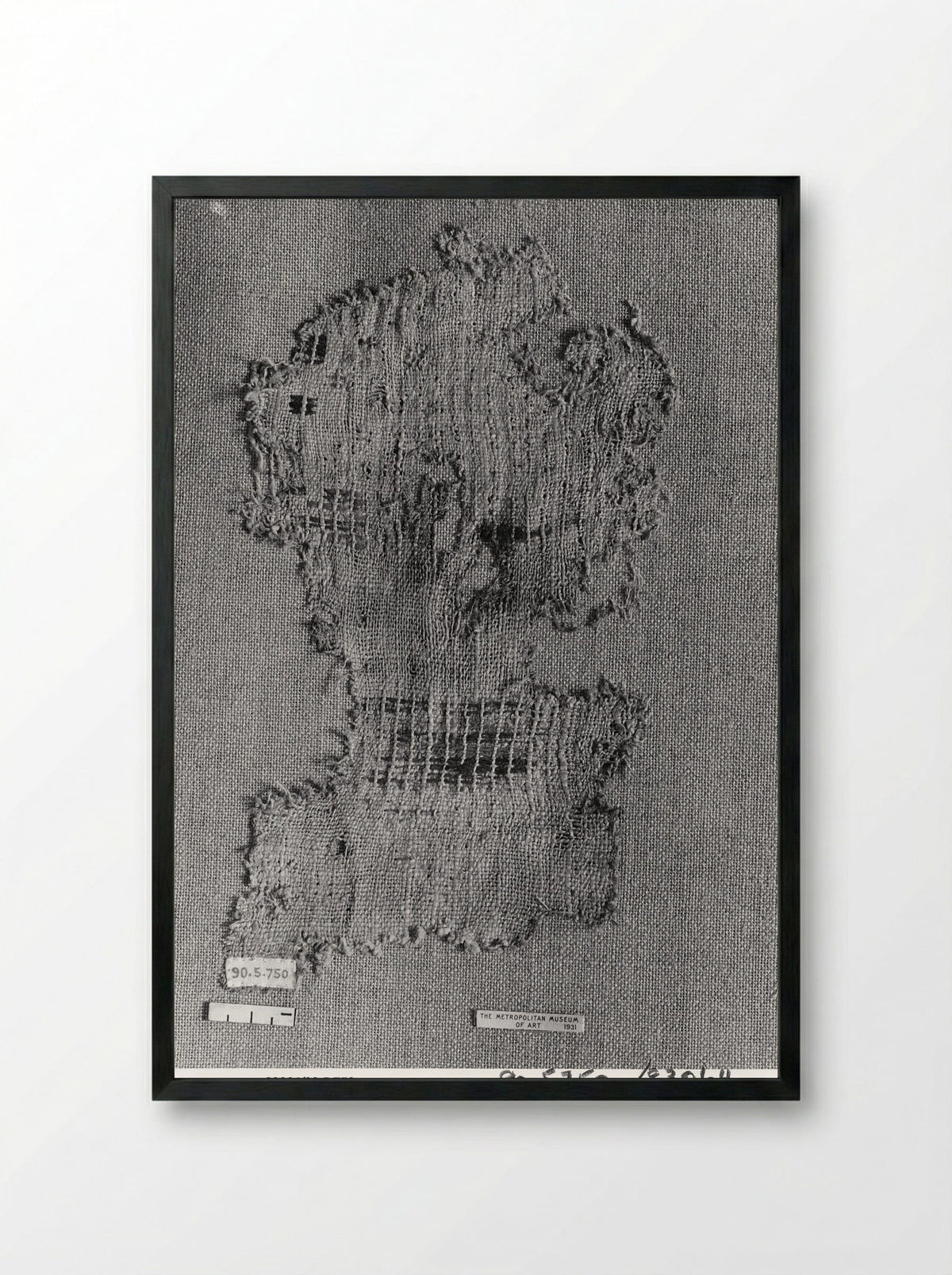 Untitled (Textile Fragment, Coptic Period) - Fine Art Print - Framed Print Black