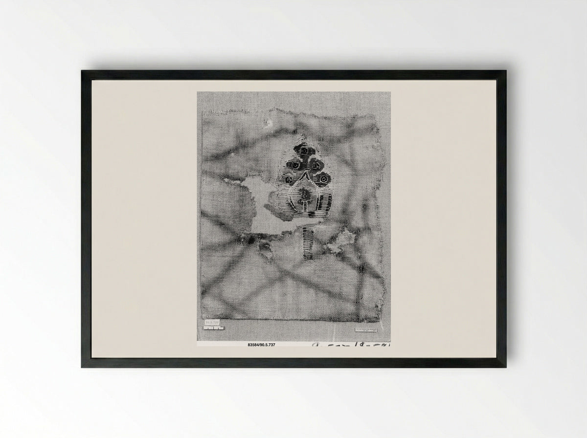 Untitled (Textile Fragment, Coptic Period) - Unknown Artist - Framed Print Black