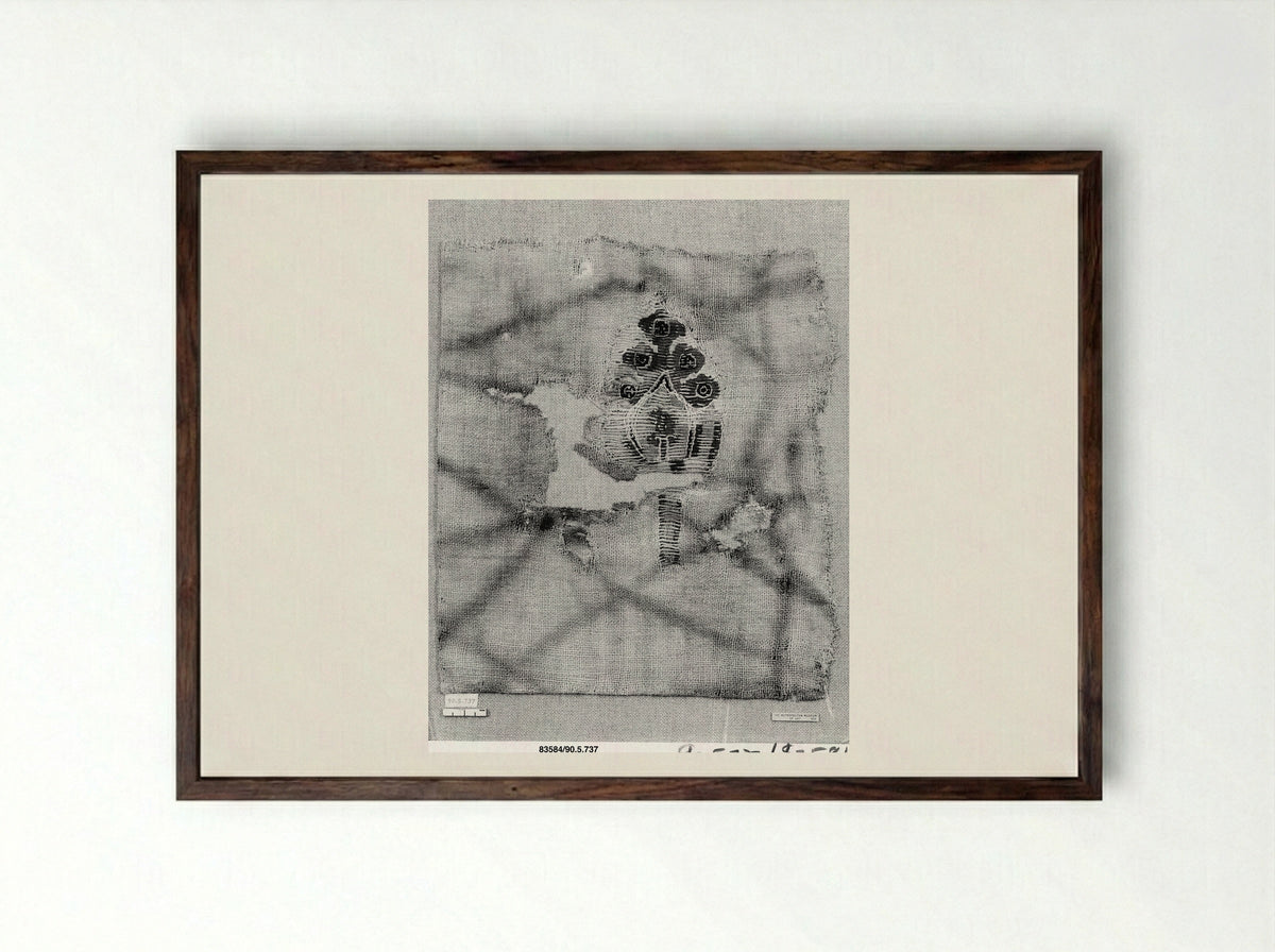 Untitled (Textile Fragment, Coptic Period) - Unknown Artist - Framed Print Dark Wood