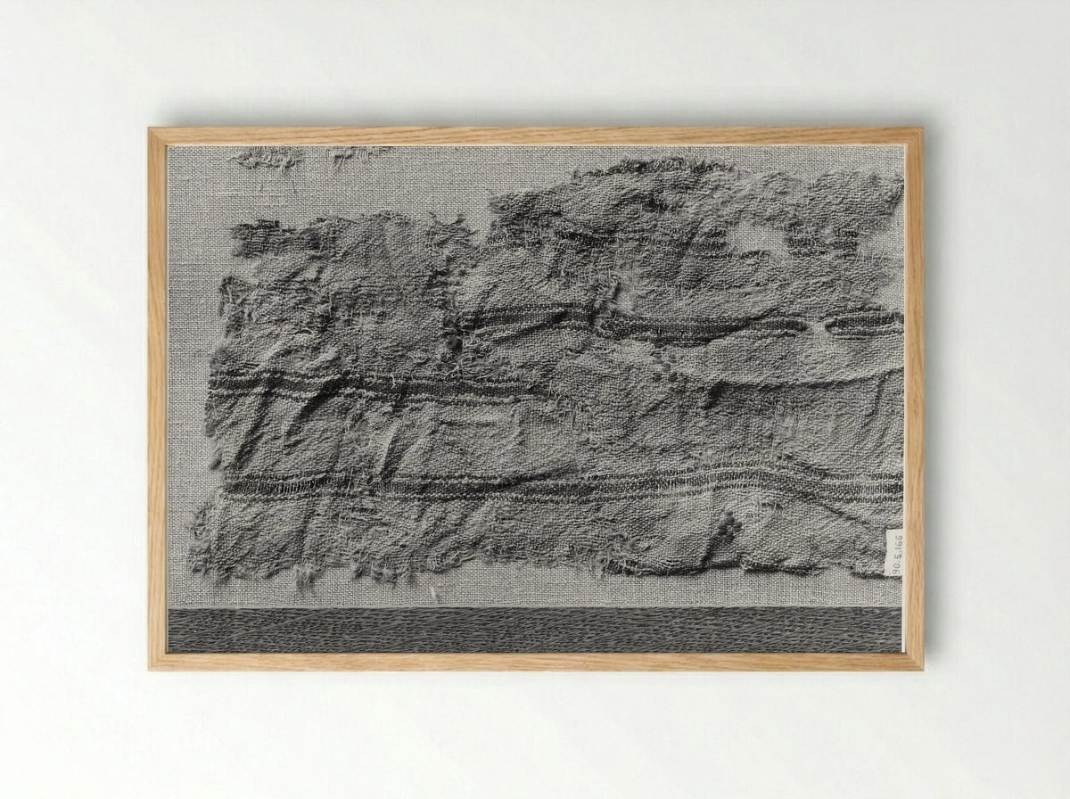 Untitled (Textile Fragment, Linen) - Fine Art Print - Framed Print Wood