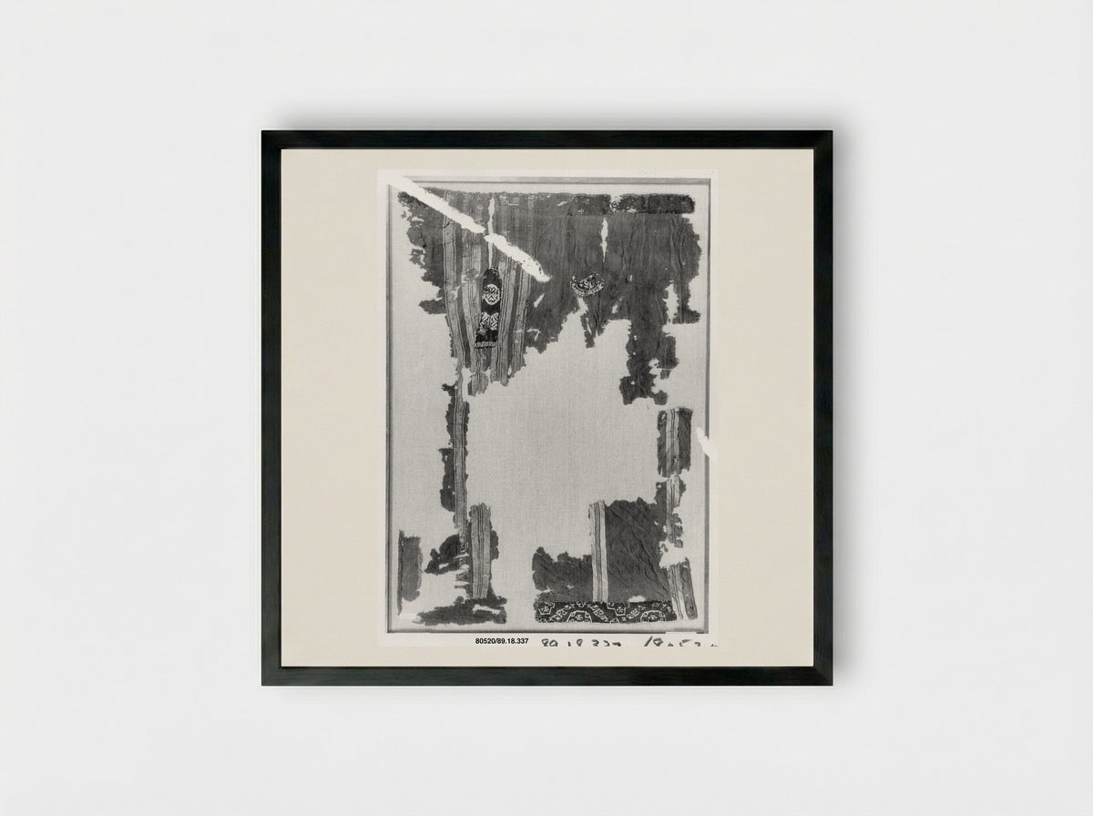 Untitled (Textile Fragment, Woven Fabric) - Fine Art Print - Framed Print Black