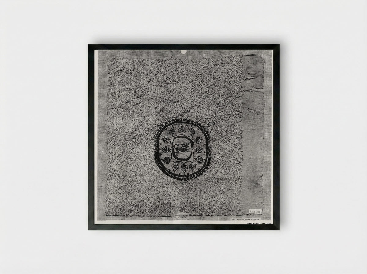 Untitled (Textile Fragment, Woven Silk) - Fine Art Print - Framed Print Black