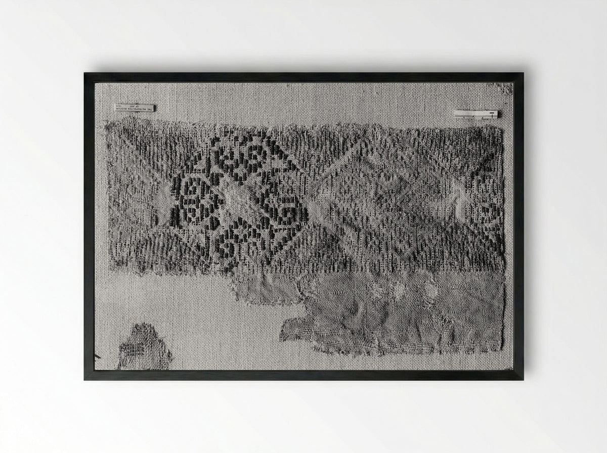 Untitled (Textile Fragment, Woven Silk) - Fine Art Print - Framed Print Black