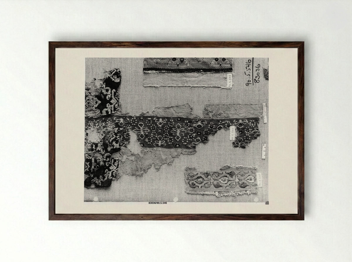 Untitled (Textile Fragment) - Fine Art Print - Framed Print Dark Wood