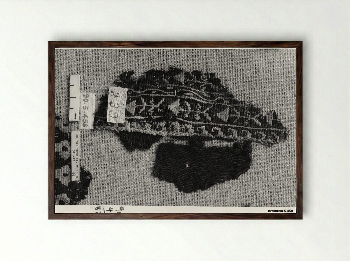 Untitled (Textile Fragment) - Fine Art Print - Framed Print Dark Wood