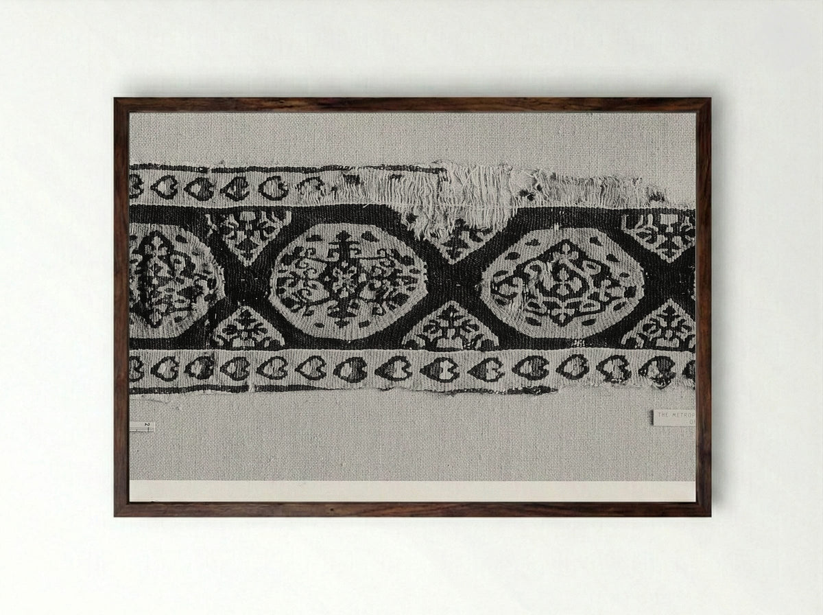 Untitled (Textile Fragment) - Fine Art Print - Framed Print Dark Wood