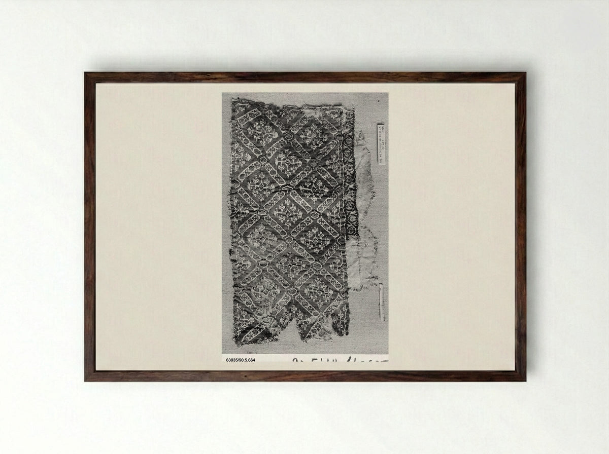 Untitled (Textile Fragment) - Fine Art Print - Framed Print Dark Wood