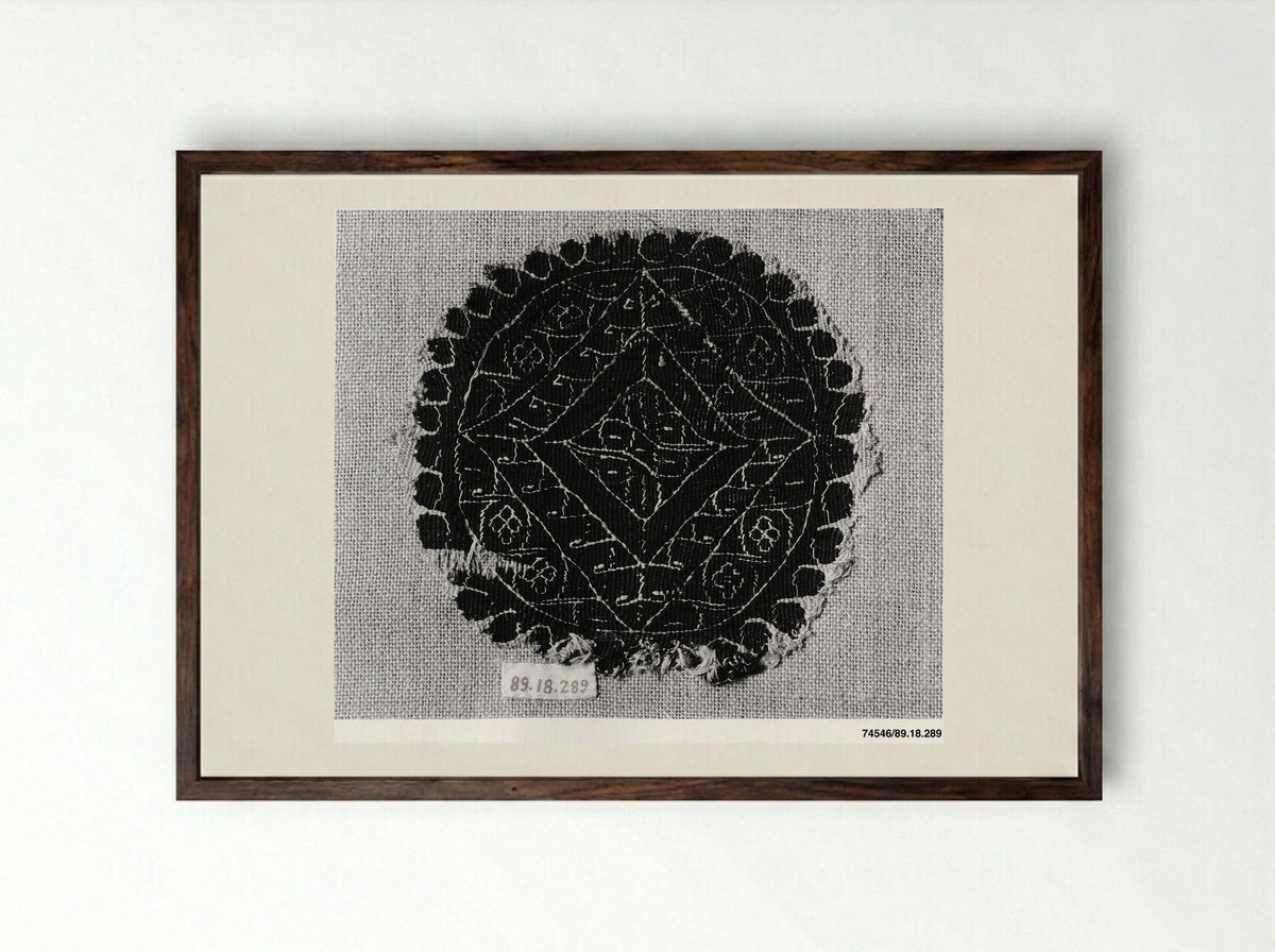 Untitled (Textile Fragment) - Unknown Artist - Framed Print Dark Wood