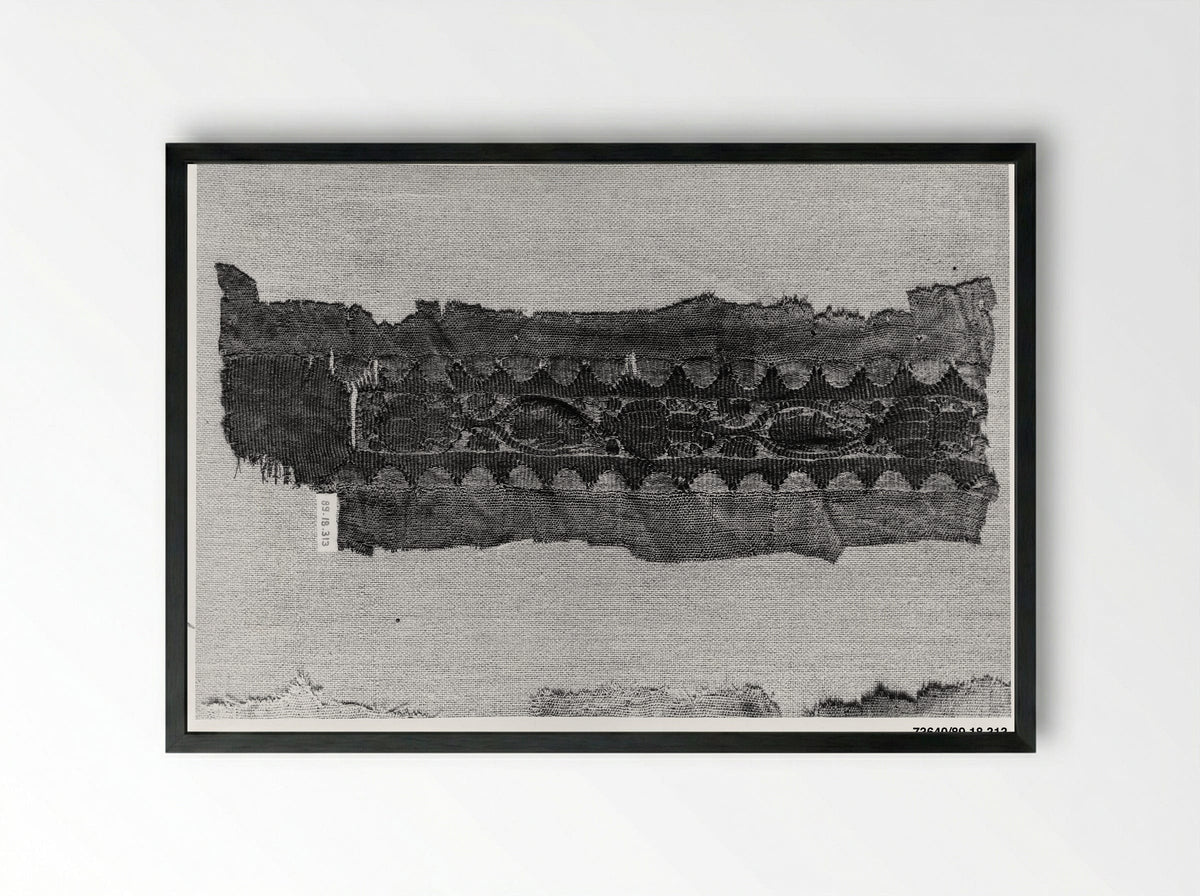 Untitled (Textile Fragment with Animal Medallions) - Fine Art Print - Framed Print Black