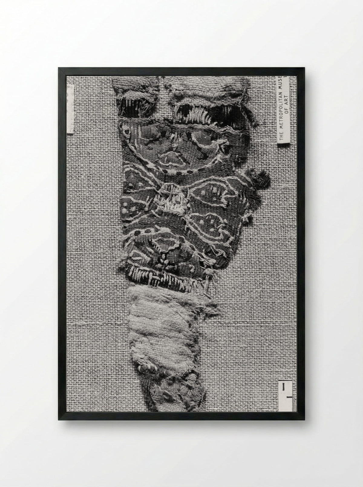 Untitled (Textile Fragment with Animal Medallions) - Unknown Artist - Framed Print Black