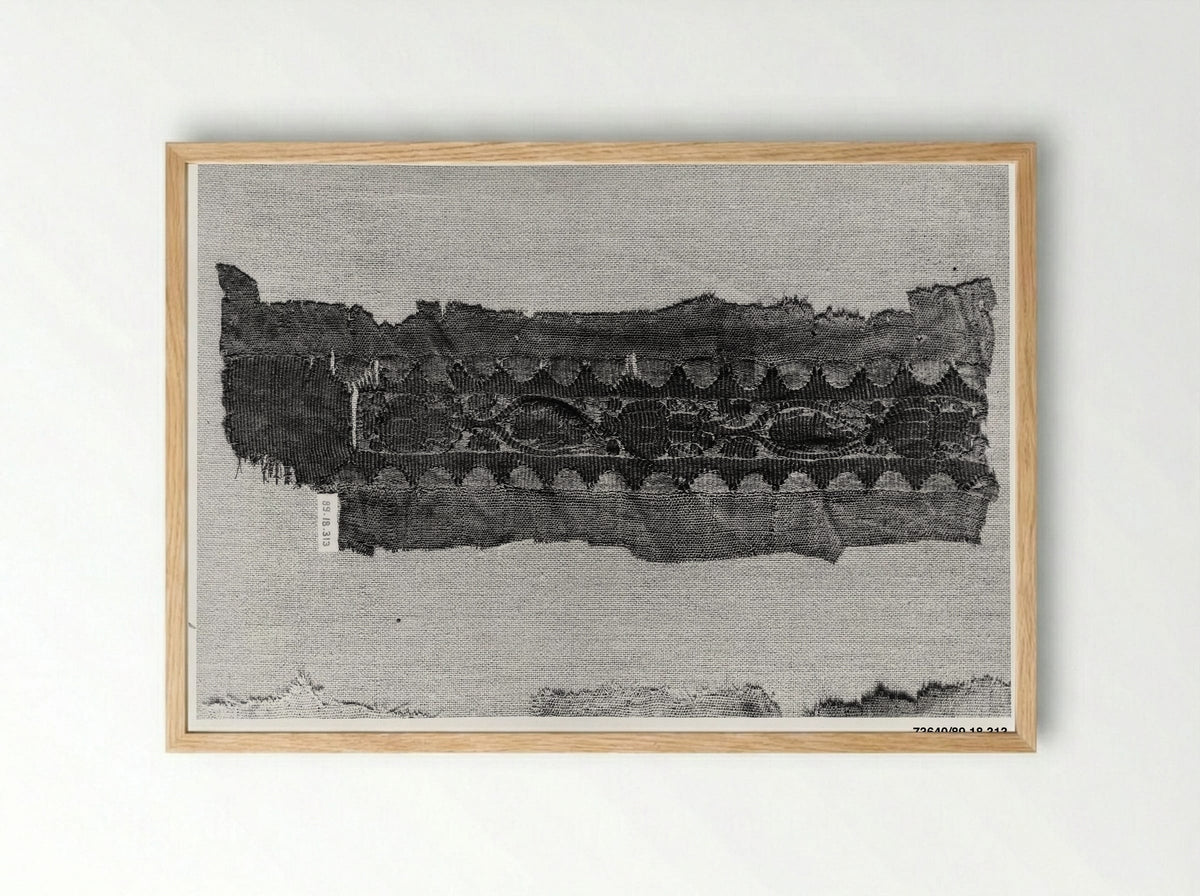 Untitled (Textile Fragment with Animal Medallions) - Fine Art Print - Framed Print Wood