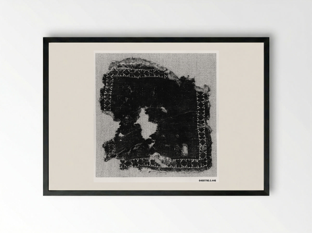 Untitled (Textile Fragment with Geometric Motifs) - Fine Art Print - Framed Print Black