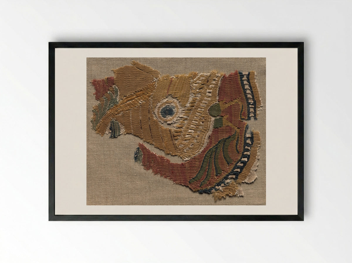 Untitled (Textile Fragment with Roundel) - Fine Art Print - Framed Print Black