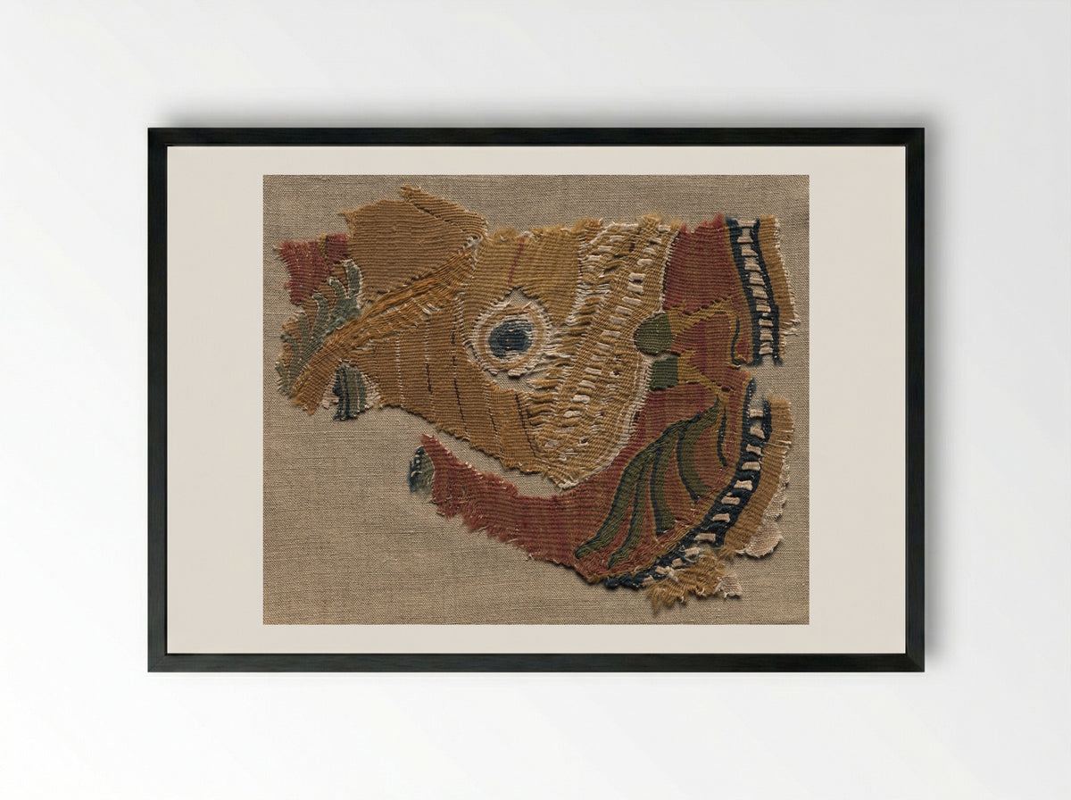 Untitled (Textile Fragment with Roundel) - Fine Art Print - Framed Print Black