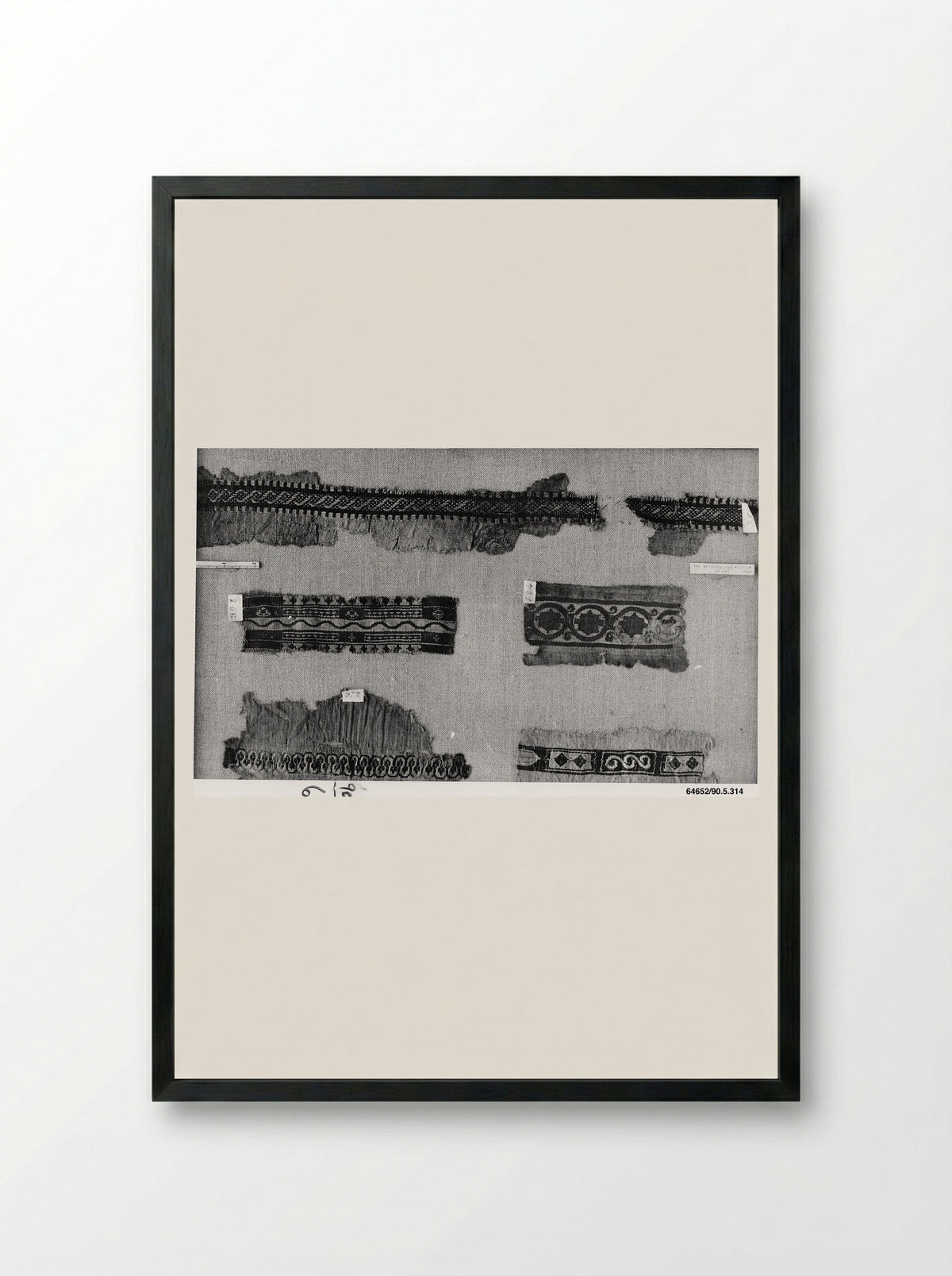 Untitled (Textile Fragments, Woven Silk) - Fine Art Print - Framed Print Black