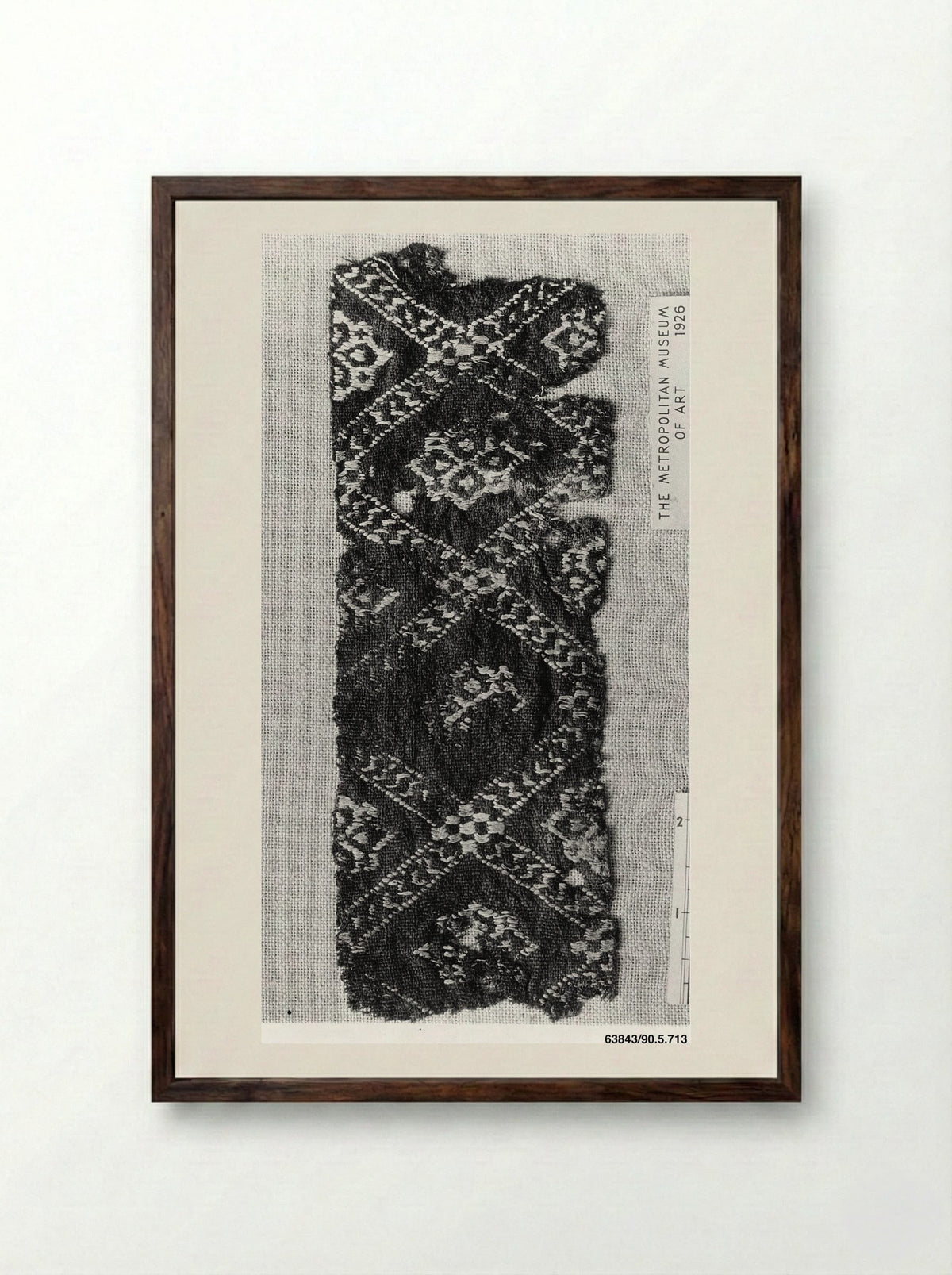 Untitled (Textile Fragments, Woven Silk) - Fine Art Print - Framed Print Dark Wood