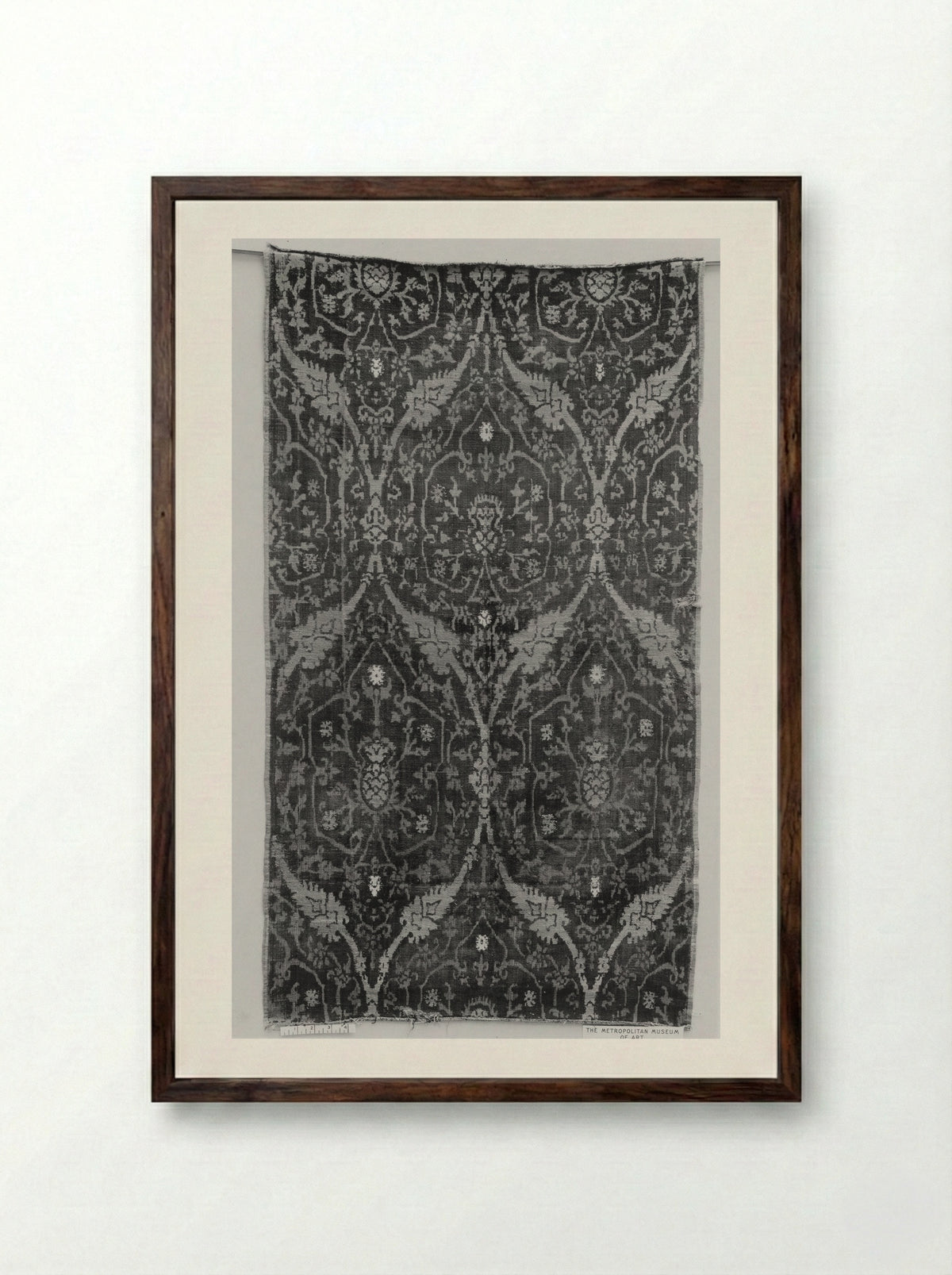 Untitled (Textile Panel with Ogival Pattern) - Fine Art Print - Framed Print Dark Wood
