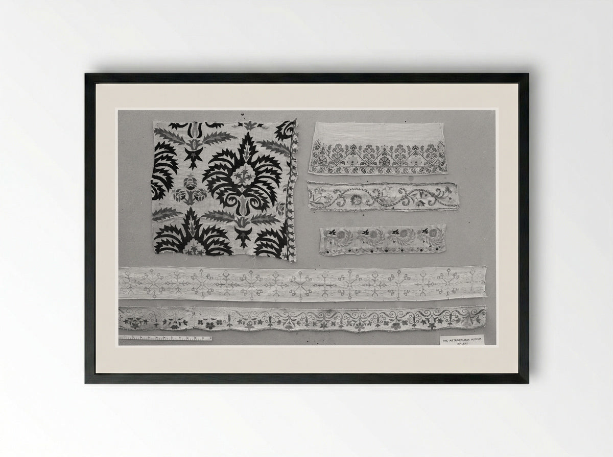 Untitled (Towel Ends, Textile Fragments) - Fine Art Print - Framed Print Black