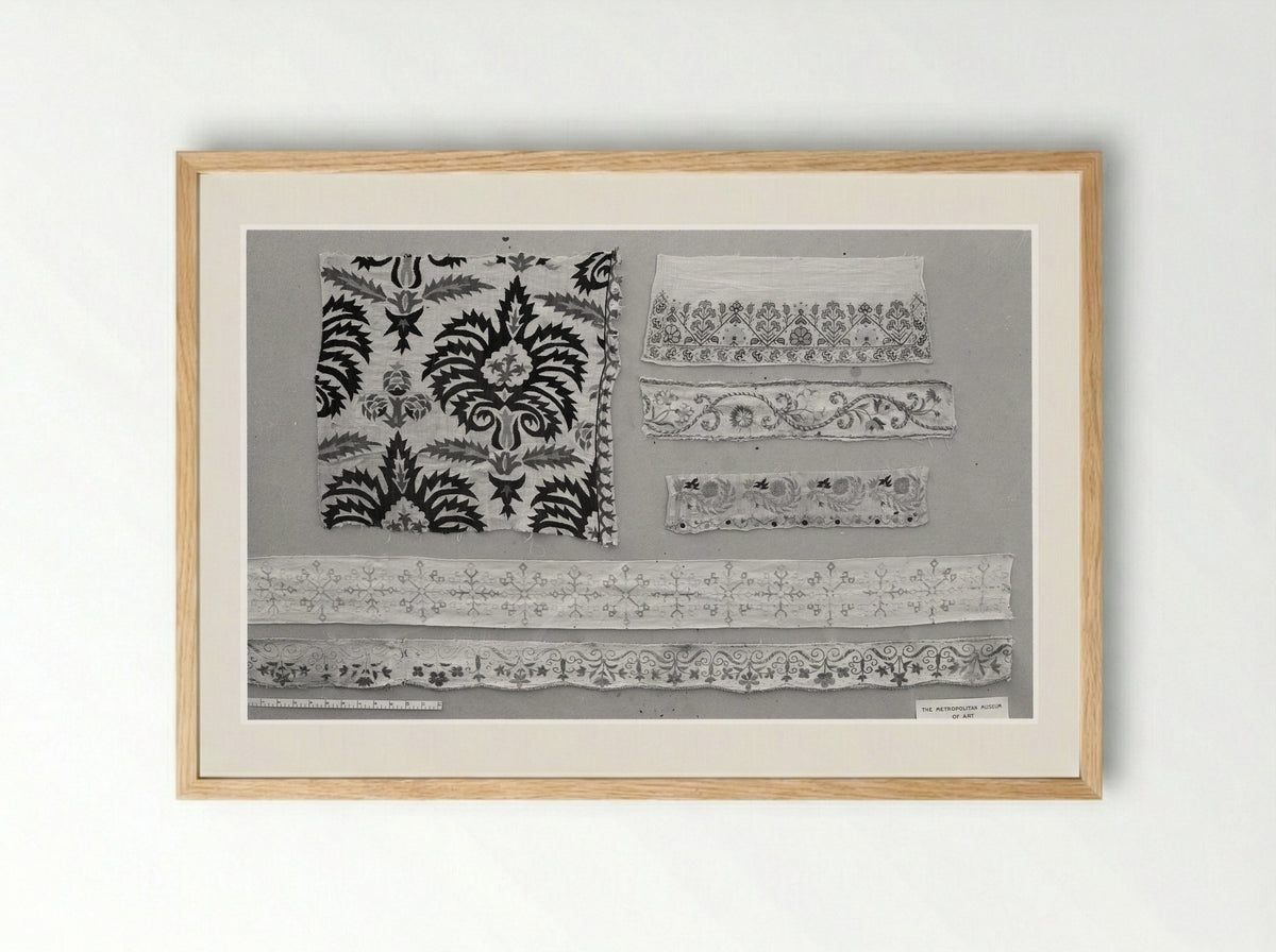 Untitled (Towel Ends, Textile Fragments) - Fine Art Print - Framed Print Wood