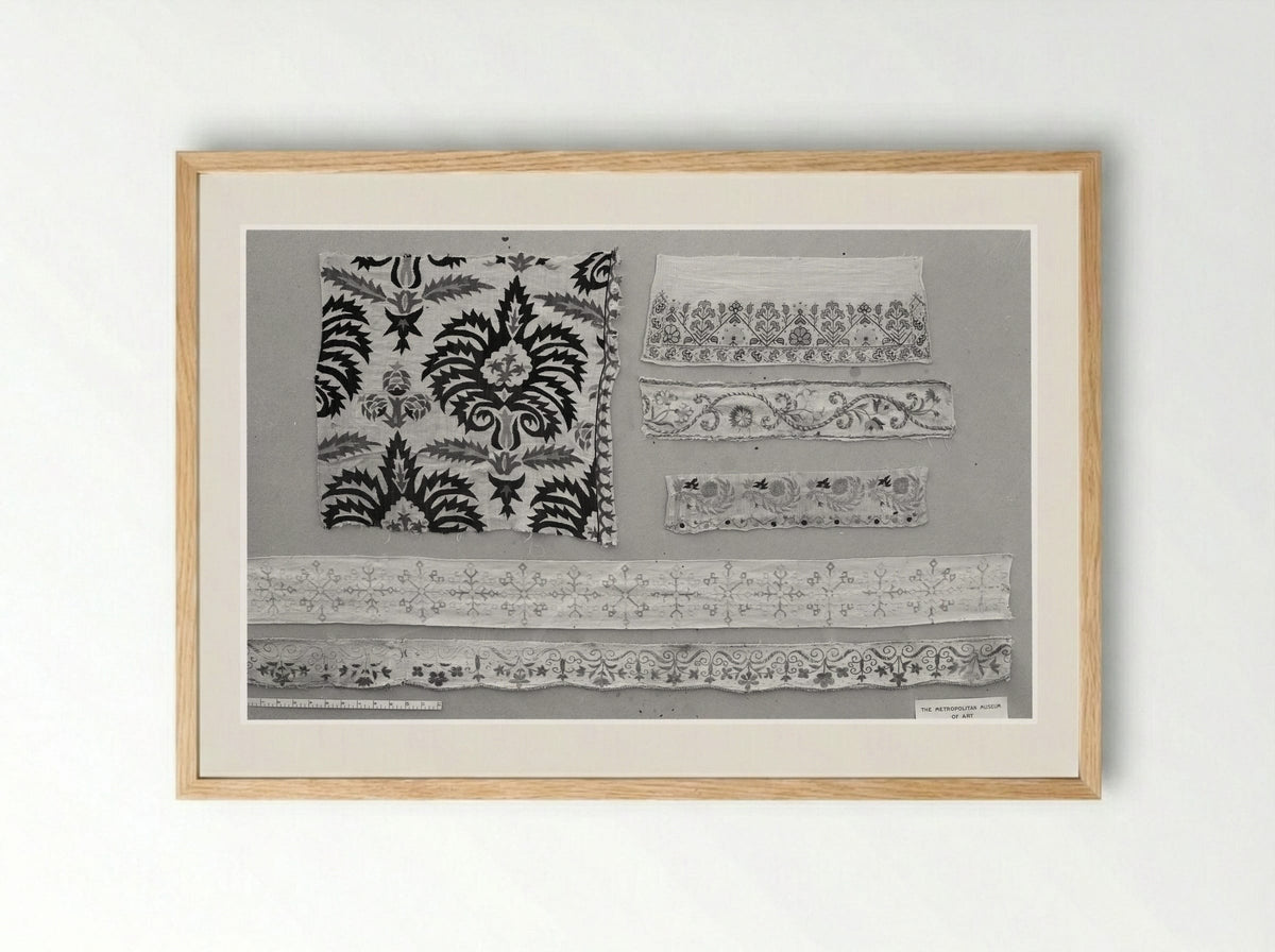 Untitled (Towel Ends, Textile Fragments) - Fine Art Print - Framed Print Wood