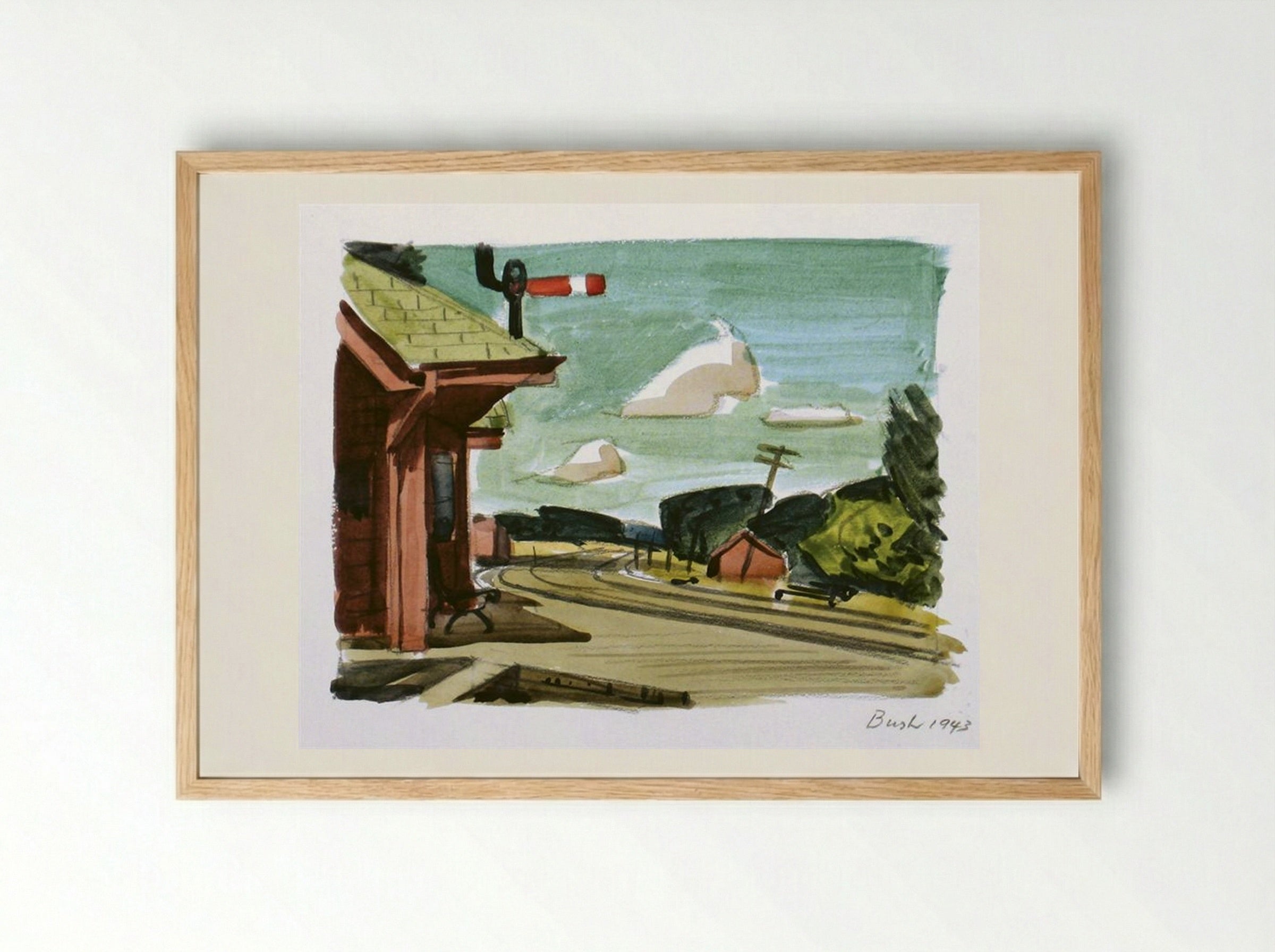 Untitled (Train Station) - Jack Bush - Framed Print Wood