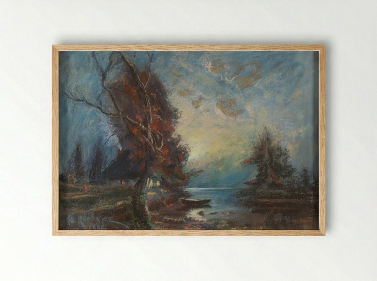 Untitled (Twilight Shoreline) - Julius Sergius von Klever - Framed Print Wood
