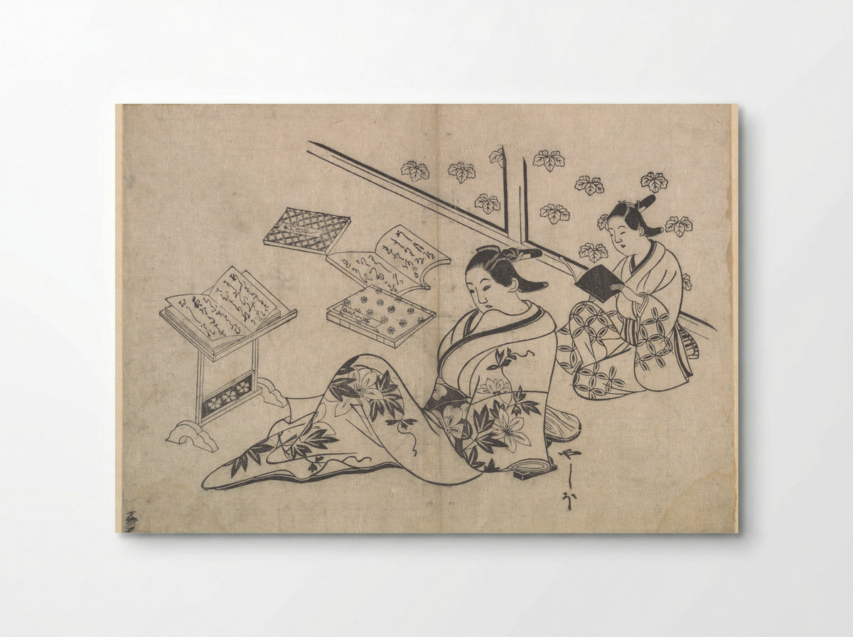 Untitled (Two Women Reading) - Hishikawa Morofusa - Poster