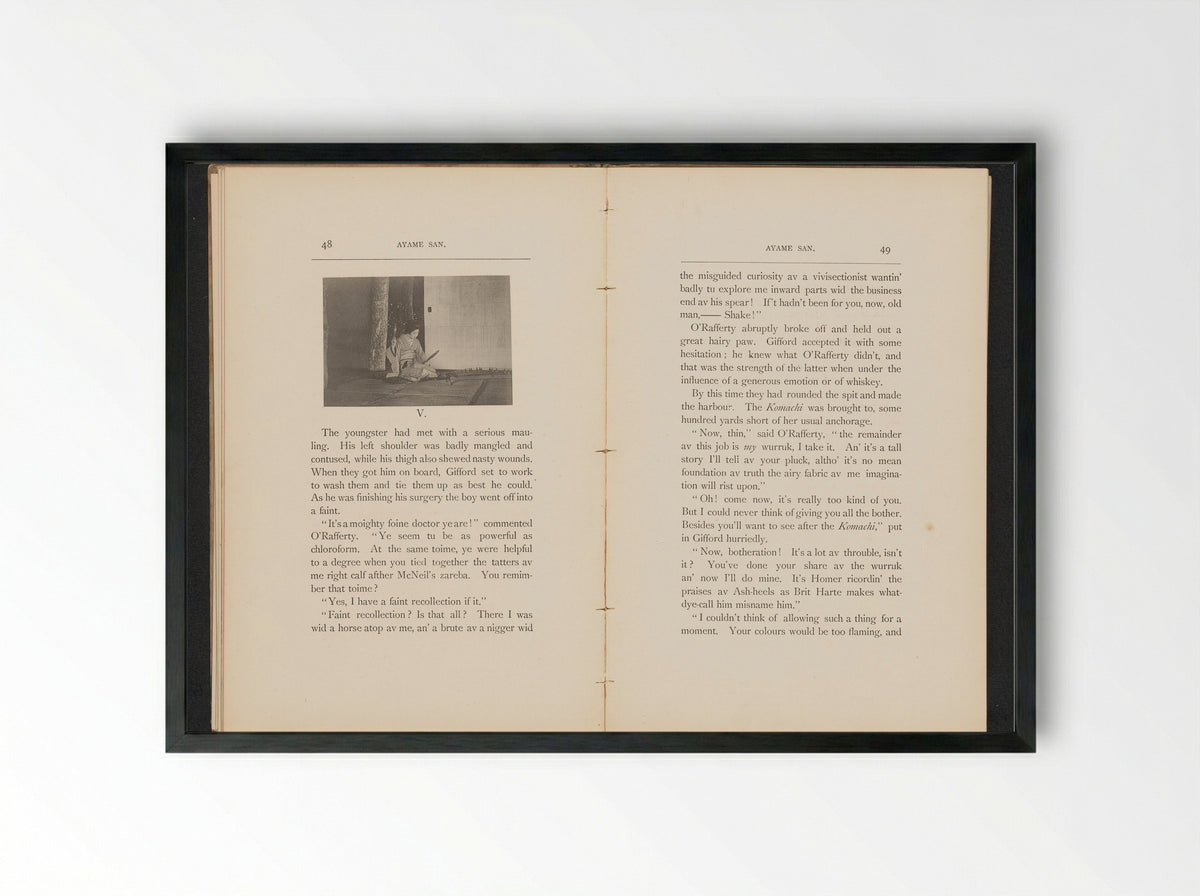 Untitled (Woman Seated with a Koto) - Kazumasa Ogawa - Framed Print Black