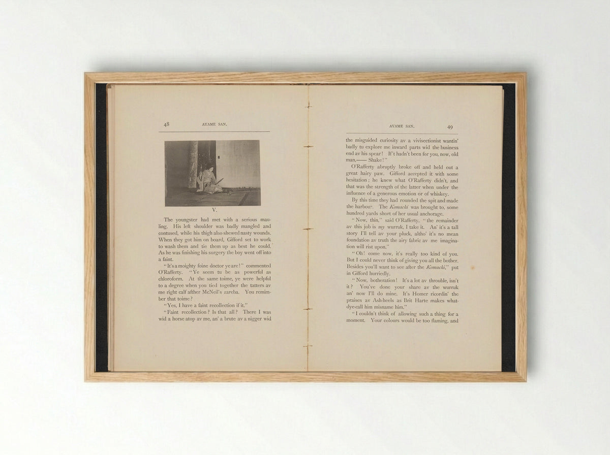 Untitled (Woman Seated with a Koto) - Kazumasa Ogawa - Framed Print Wood