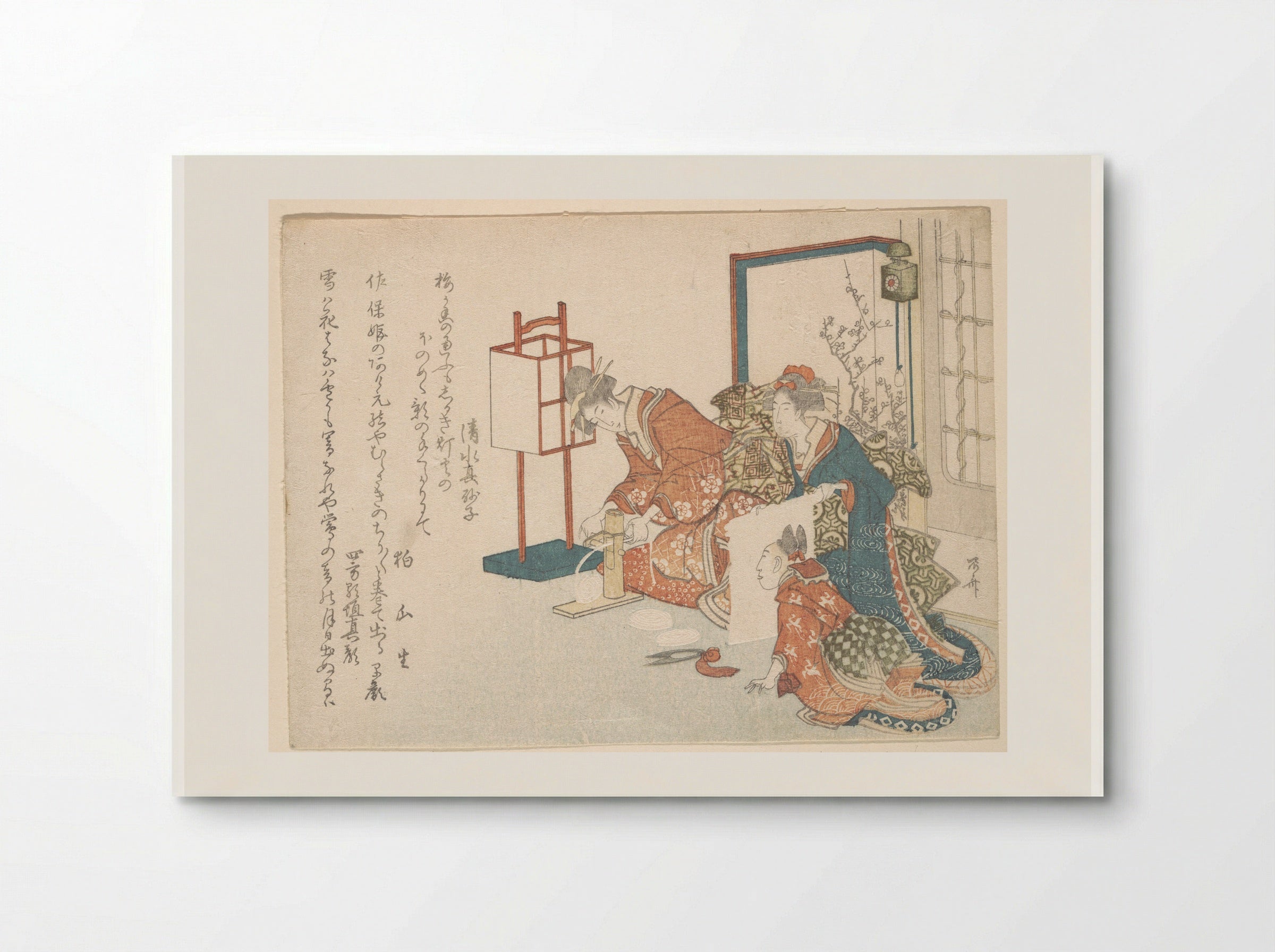 Untitled (Women and Child with Spinning Device) - Ryūryūkyo Shinsai - Poster