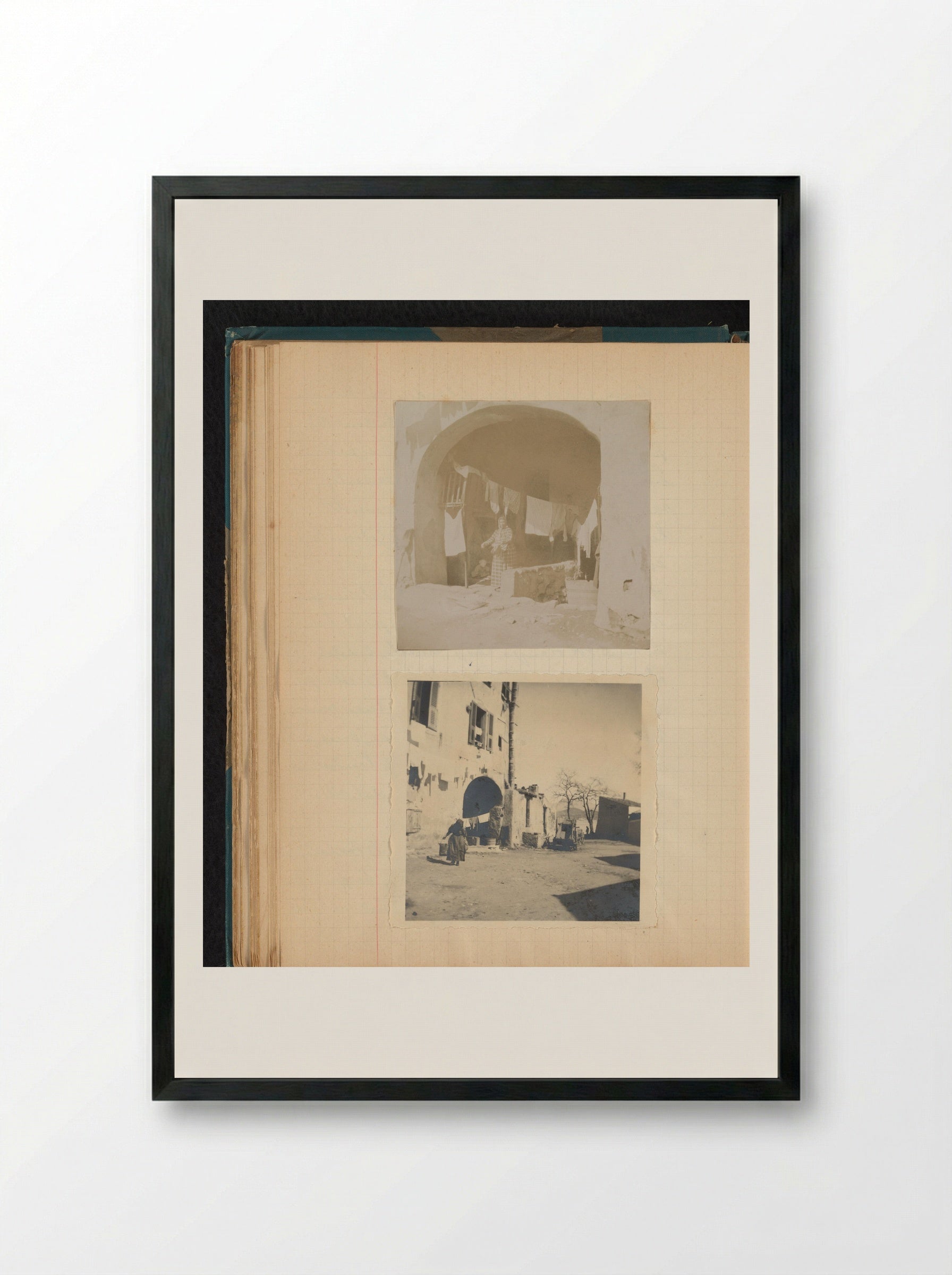 Untitled (Women with Washing Lines on Corsica) - Théodore van Lelyveld - Framed Print Black