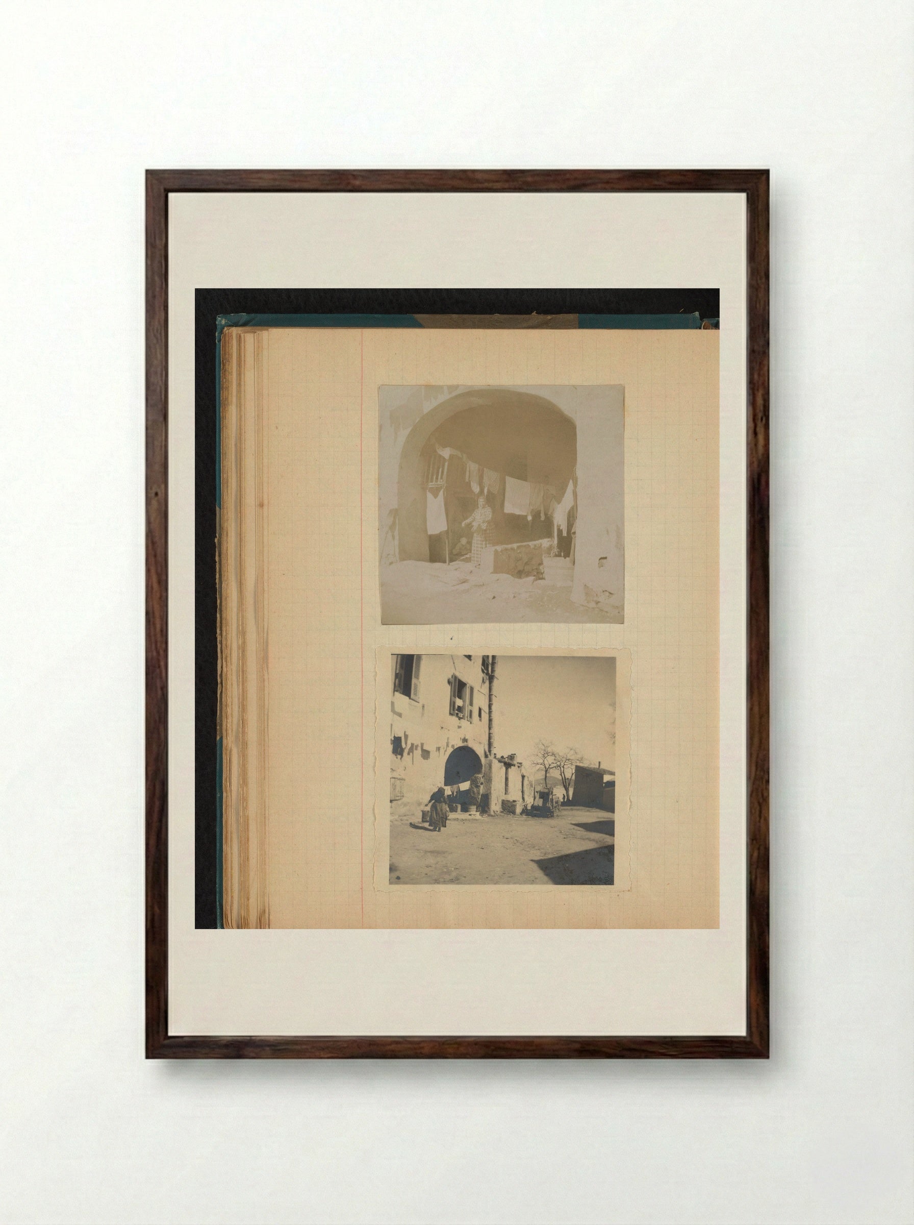 Untitled (Women with Washing Lines on Corsica) - Théodore van Lelyveld - Framed Print Dark Wood