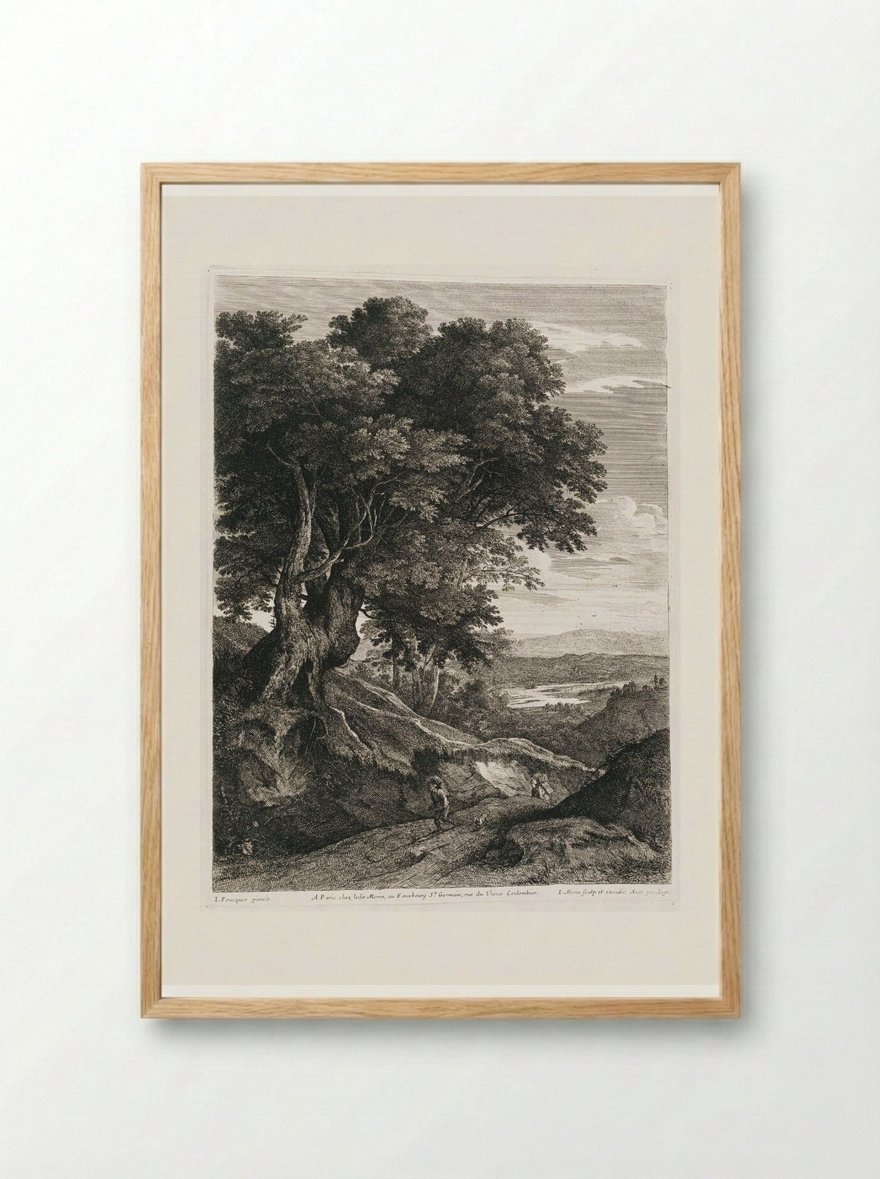 Untitled (Wooded Path with Figures) - Jean Morin - Framed Print Wood