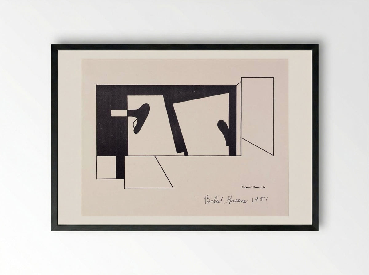 Untitled (from the American Abstract Artists portfolio) - Balcomb Greene - Framed Print Black