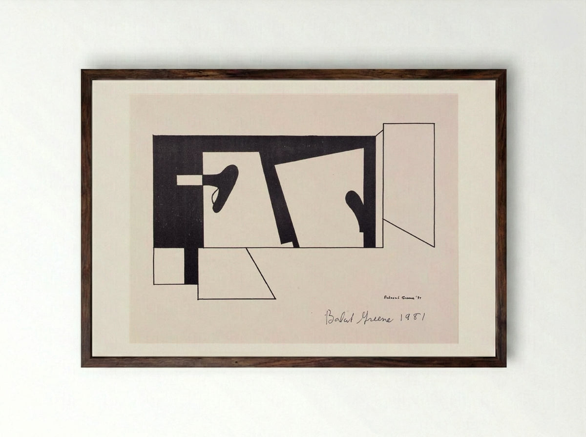 Untitled (from the American Abstract Artists portfolio) - Balcomb Greene - Framed Print Dark Wood