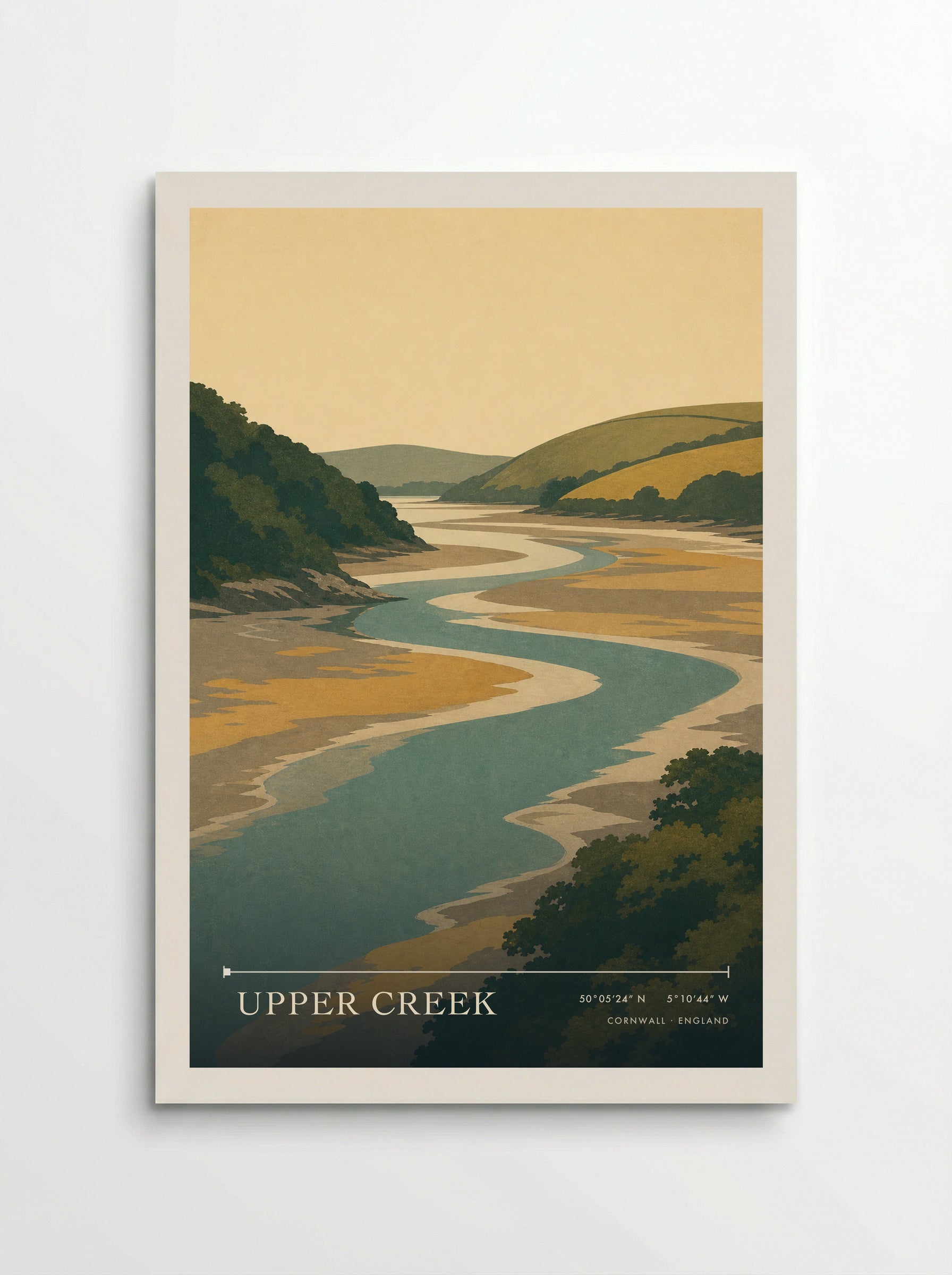 Upper Creek Cornwall England Travel Poster - Poster