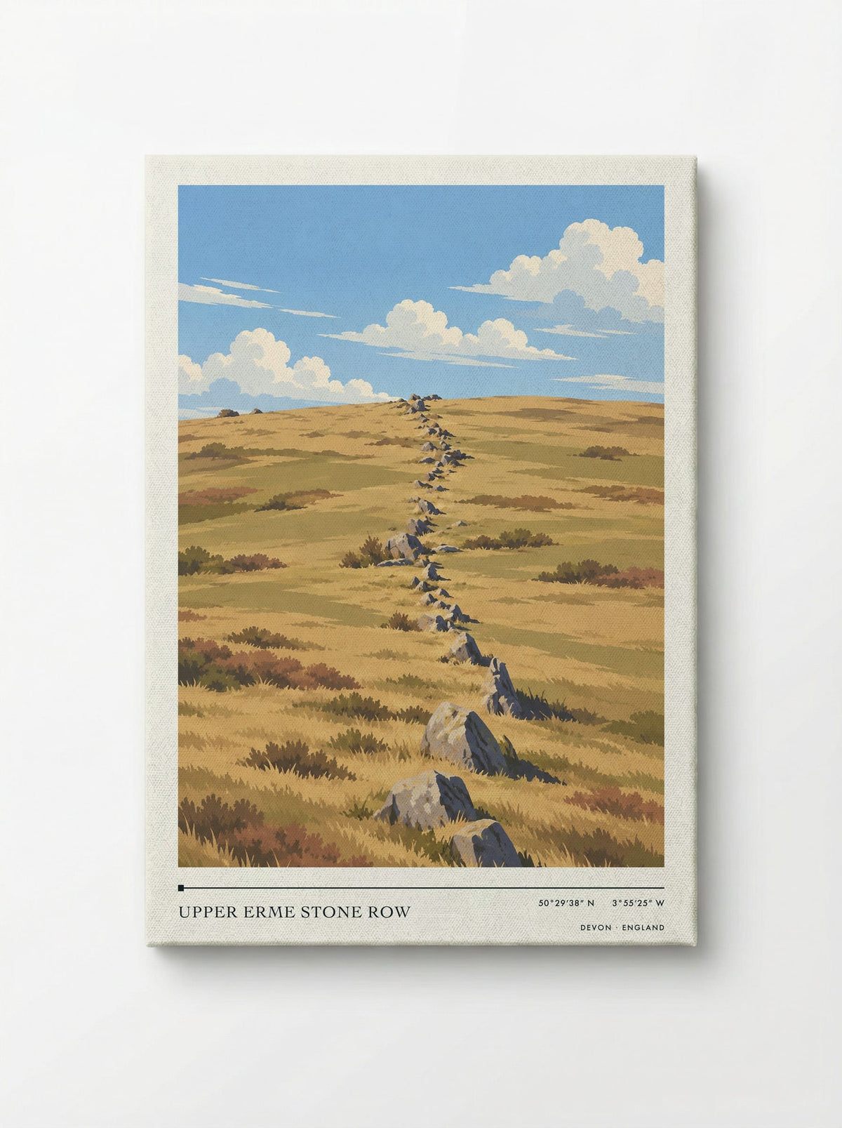 Upper Erme Stone Row, Devon | Travel Poster - Canvas