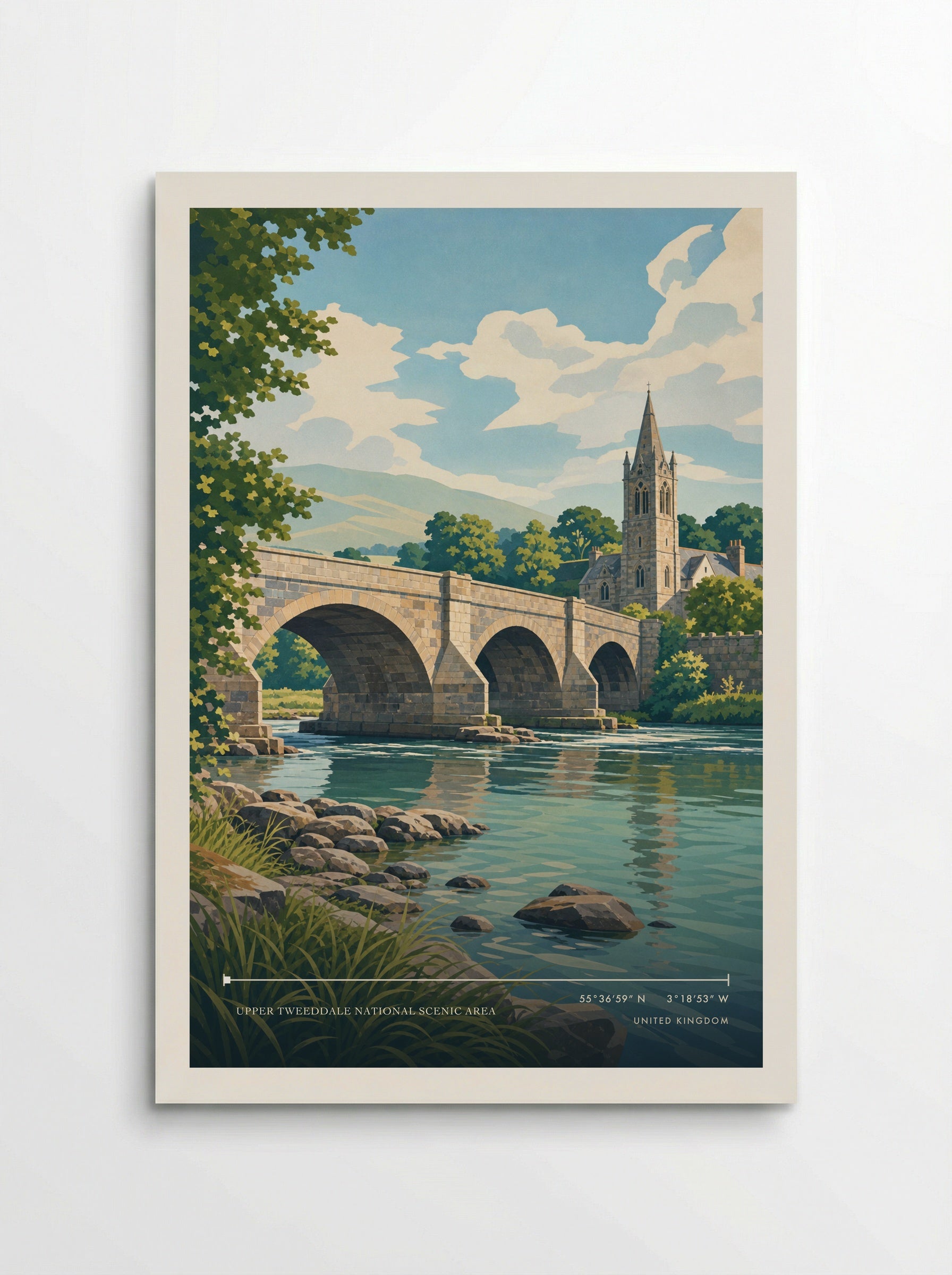Upper Tweeddale National Scenic Area United Kingdom Travel Poster - Poster