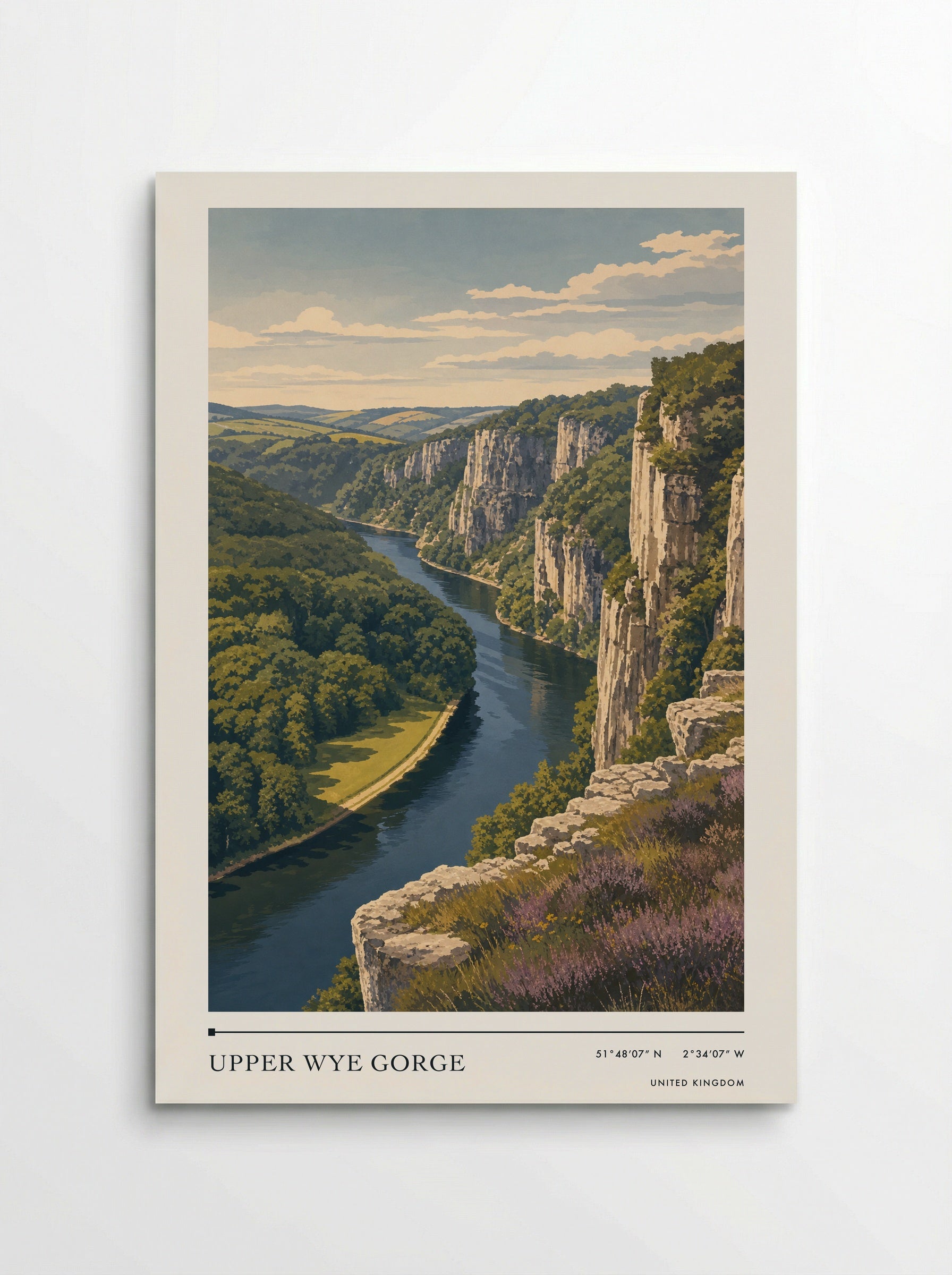 Upper Wye Gorge United Kingdom Travel Poster - Poster