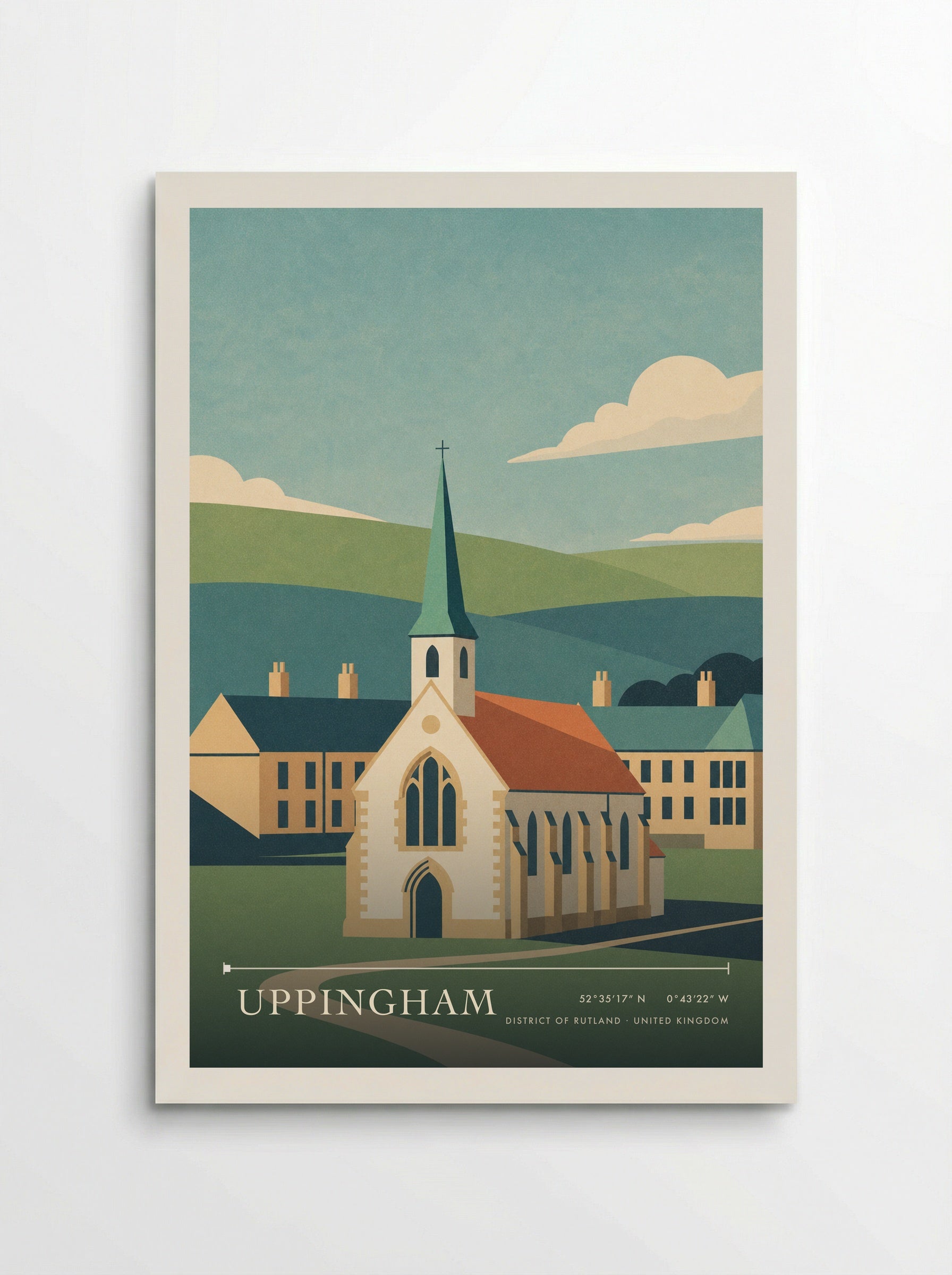 Uppingham District of Rutland United Kingdom Travel Poster - Poster