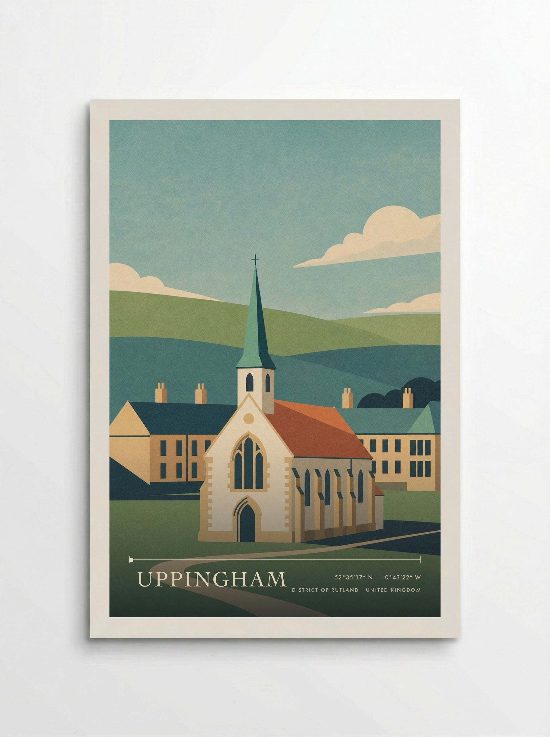 Uppingham District of Rutland United Kingdom Travel Poster - Poster