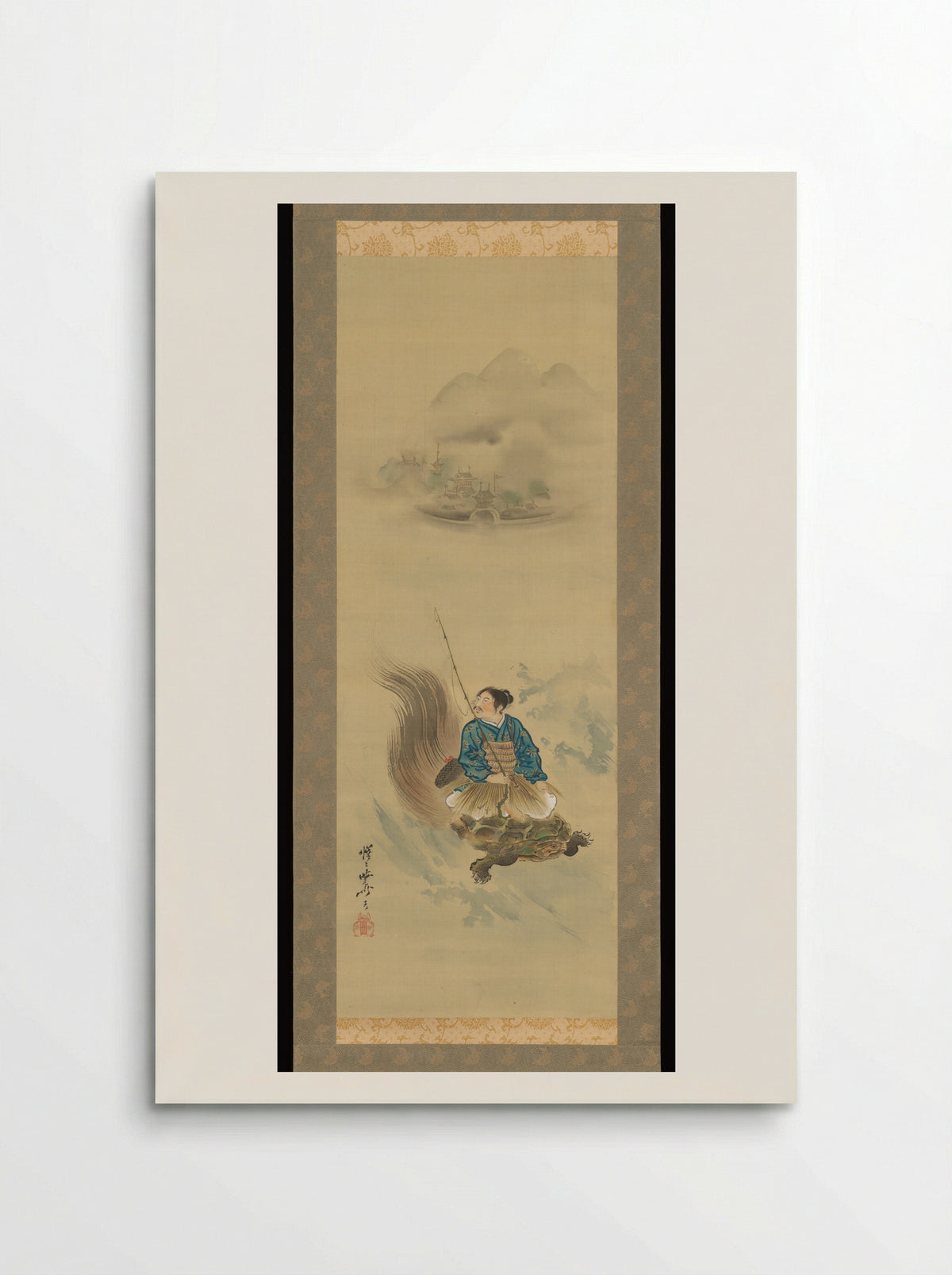 Urashima Tarō Riding on a Tortoise - Kawanabe Kyōsai - Poster