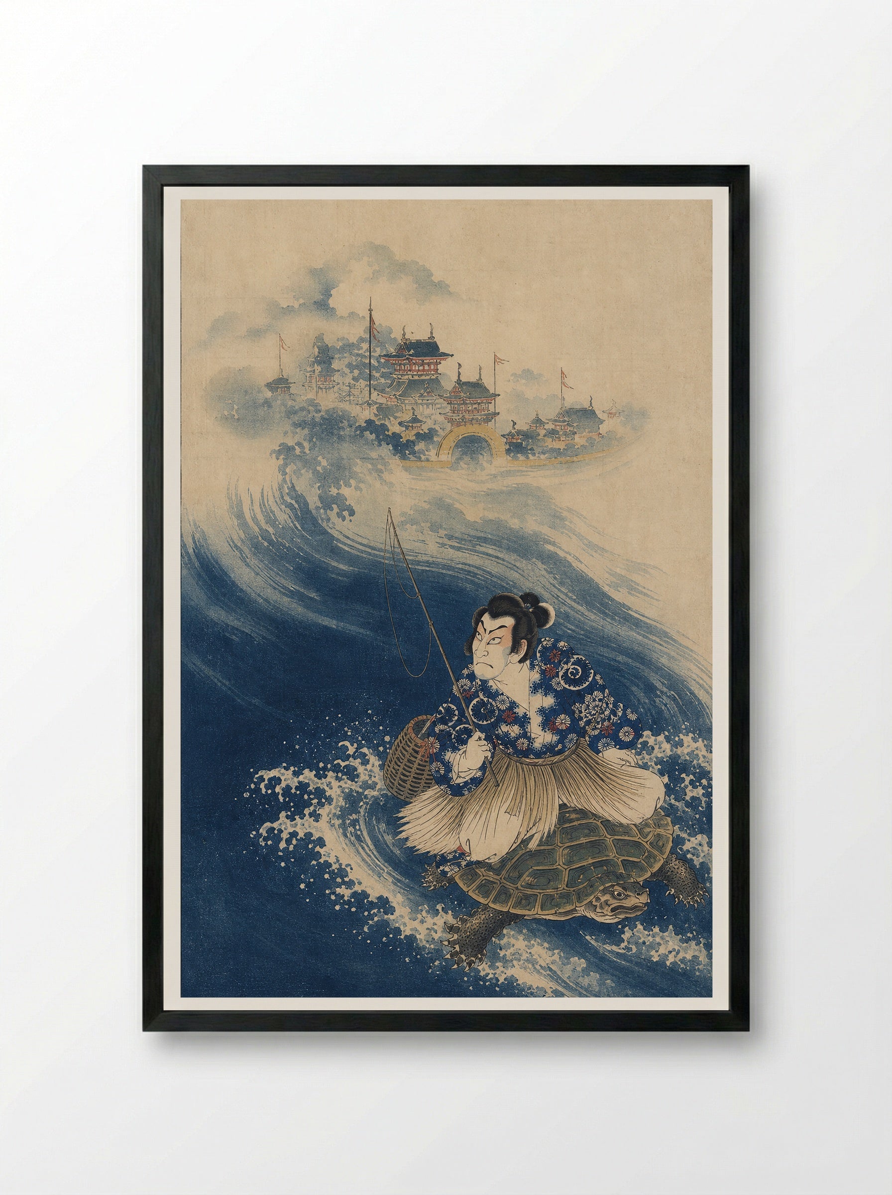 Urashima Taro Beneath the Sea - Framed Print Black