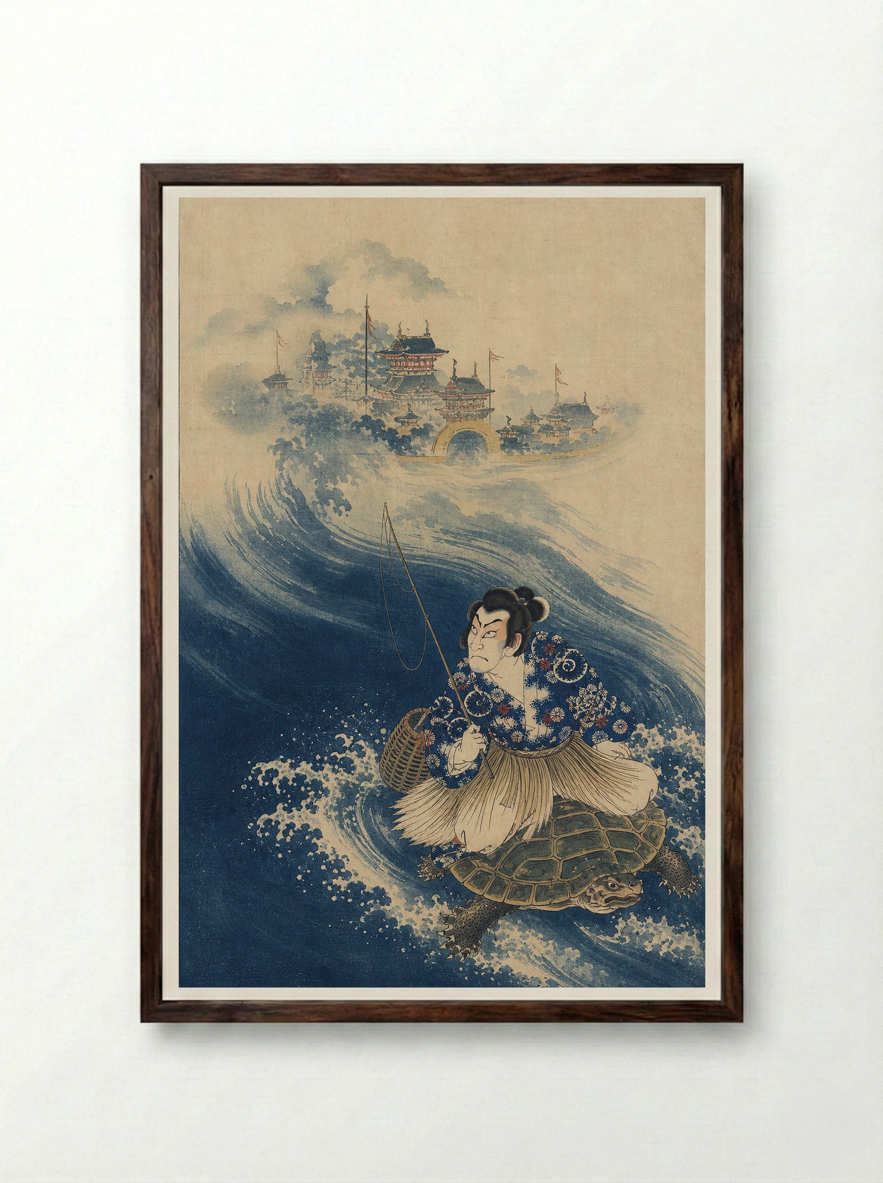 Urashima Taro Beneath the Sea - Framed Print Dark Wood