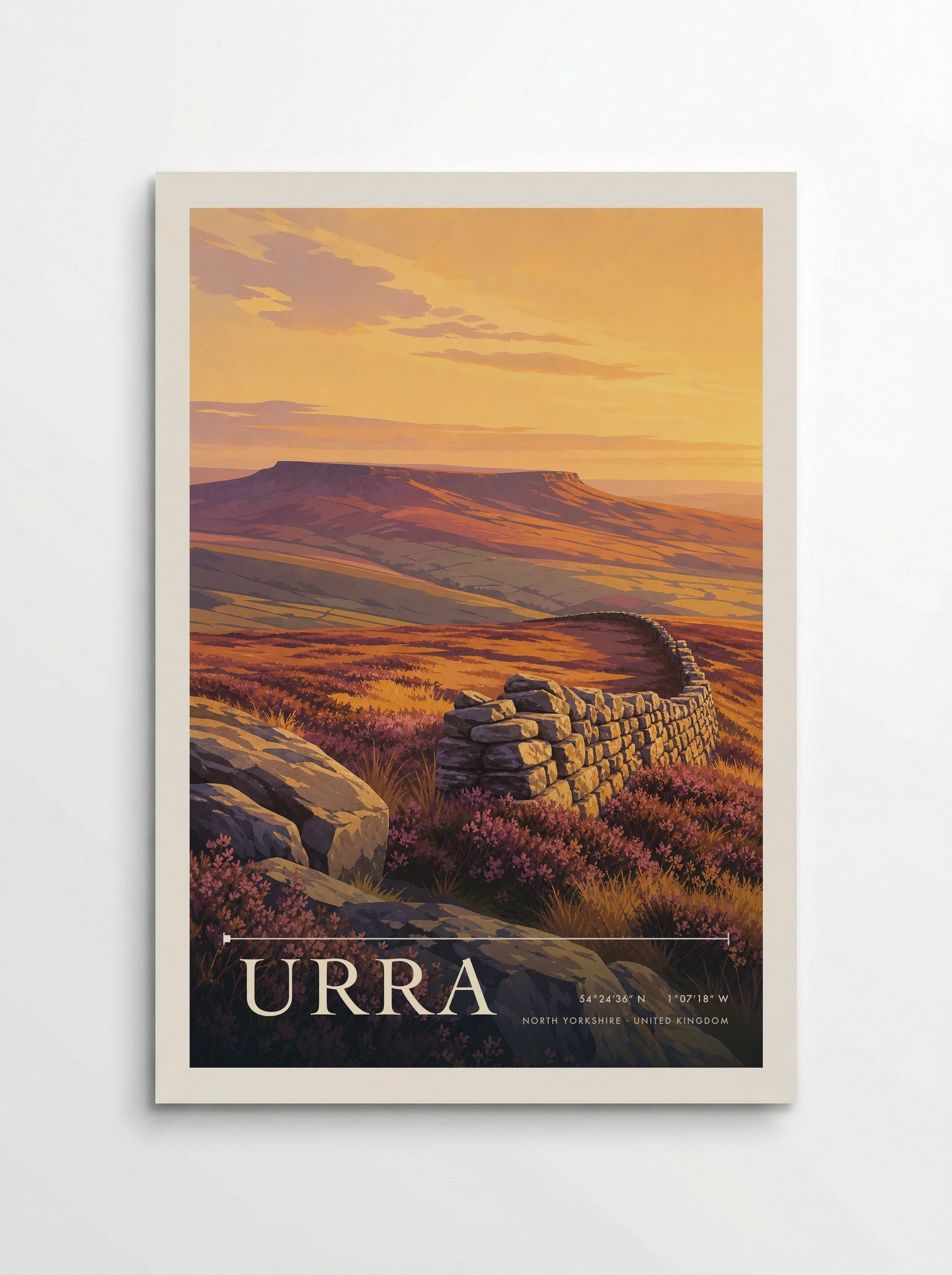 Urra North Yorkshire United Kingdom Travel Poster - Poster