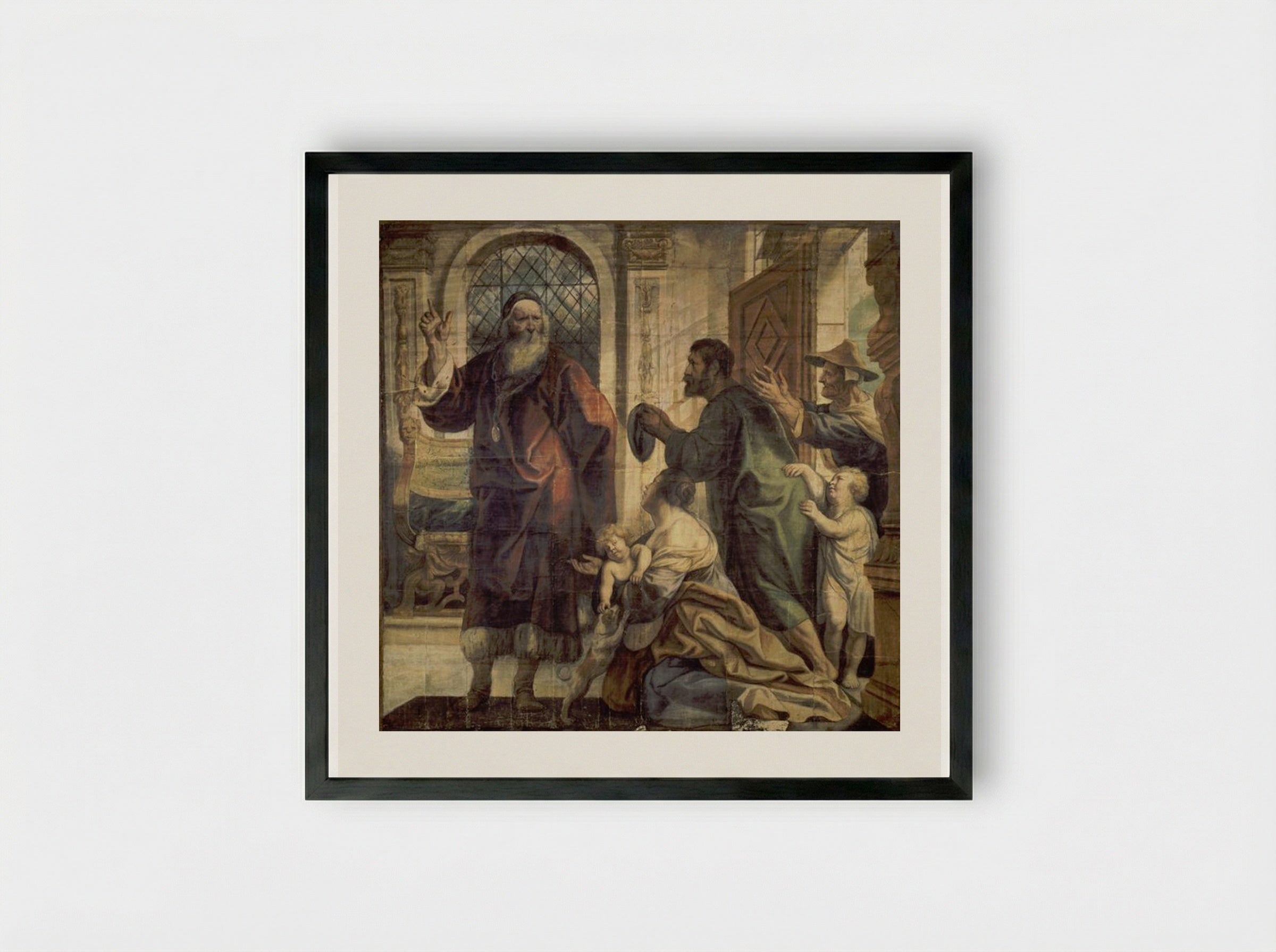 Usury is a Great Evil - Jacob Jordaens - Framed Print Black