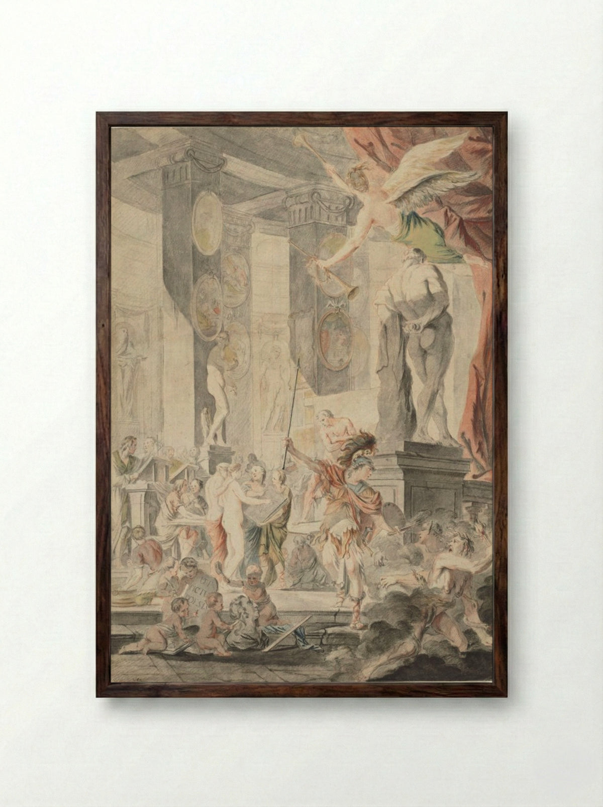 Ut Pictura Poesis - Charles-François Hutin - Framed Print Dark Wood