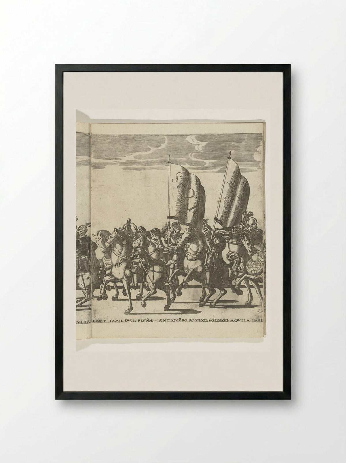 Vaandeldragers SPQR, plaat 7 - Nicolaas Hogenberg - Framed Print Black