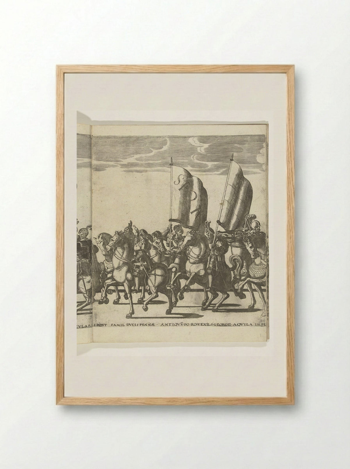 Vaandeldragers SPQR, plaat 7 - Nicolaas Hogenberg - Framed Print Wood